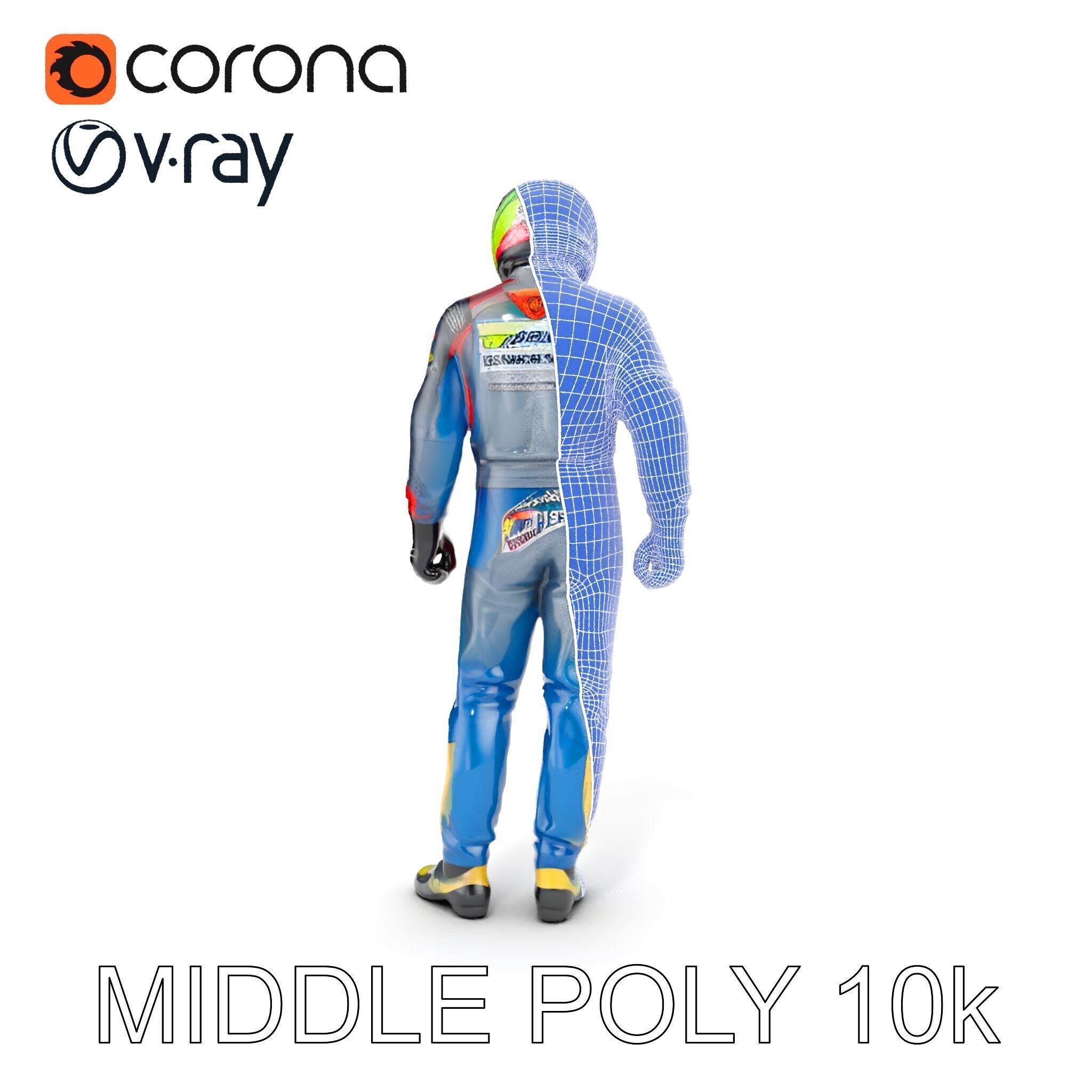 Professional Racing Driver Suit Model Pack Low-poly 3D model_27