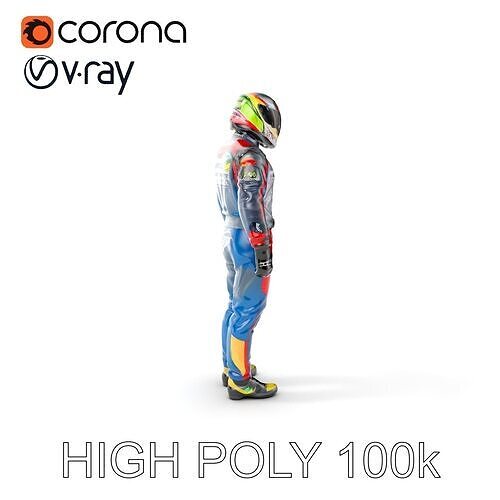 Professional Racing Driver Suit Model Pack Low-poly 3D model
