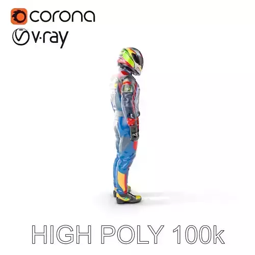 Professional Racing Driver Suit Model Pack Low-poly 3D model