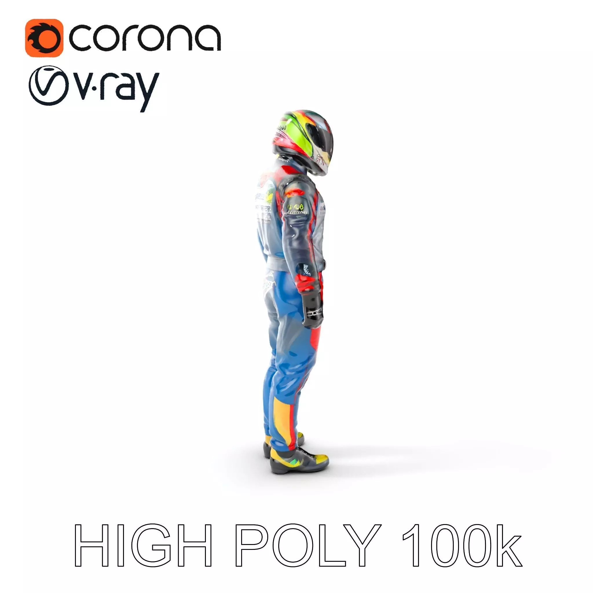 Professional Racing Driver Suit Model Pack Low-poly 3D model_0