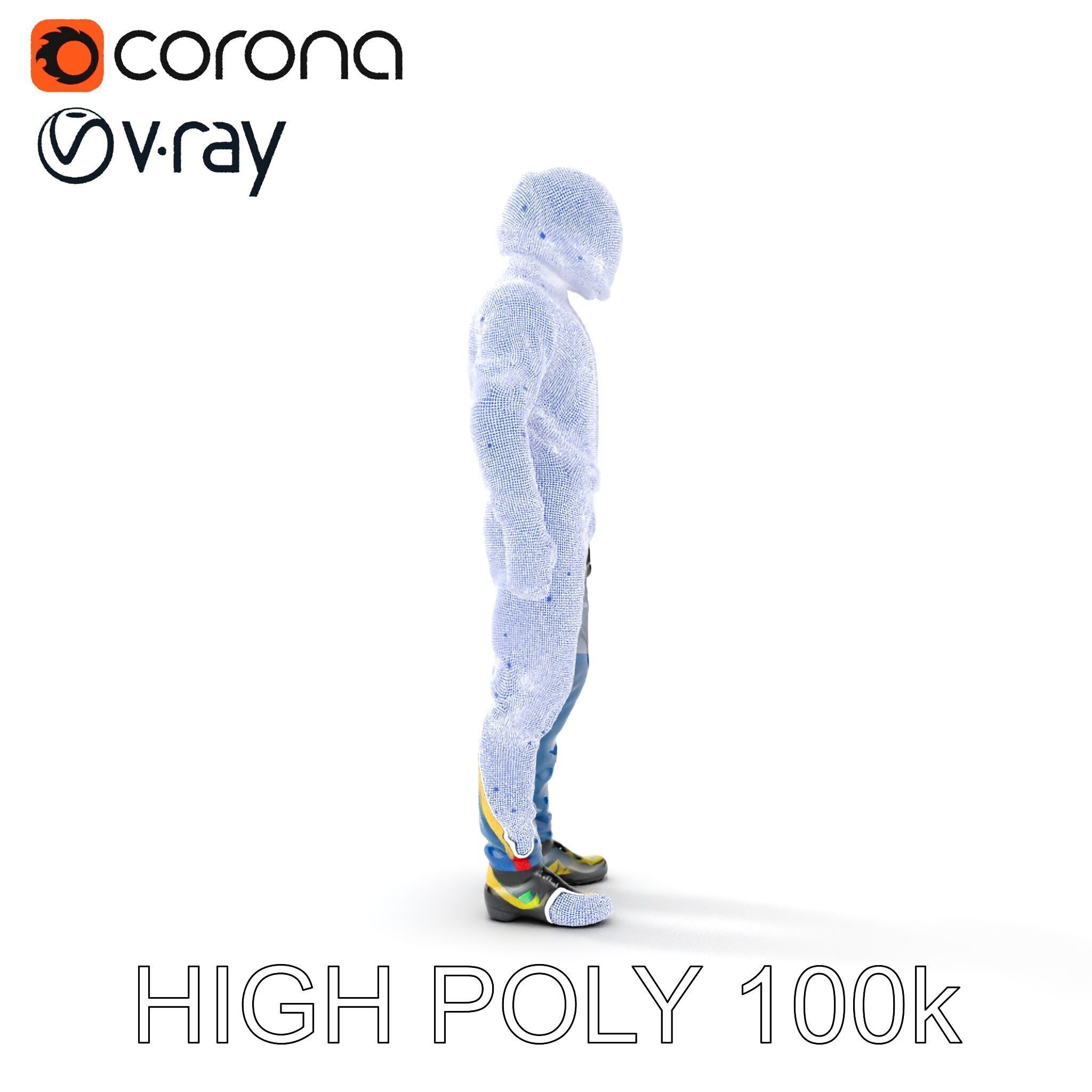 Professional Racing Driver Suit Model Pack Low-poly 3D model_29