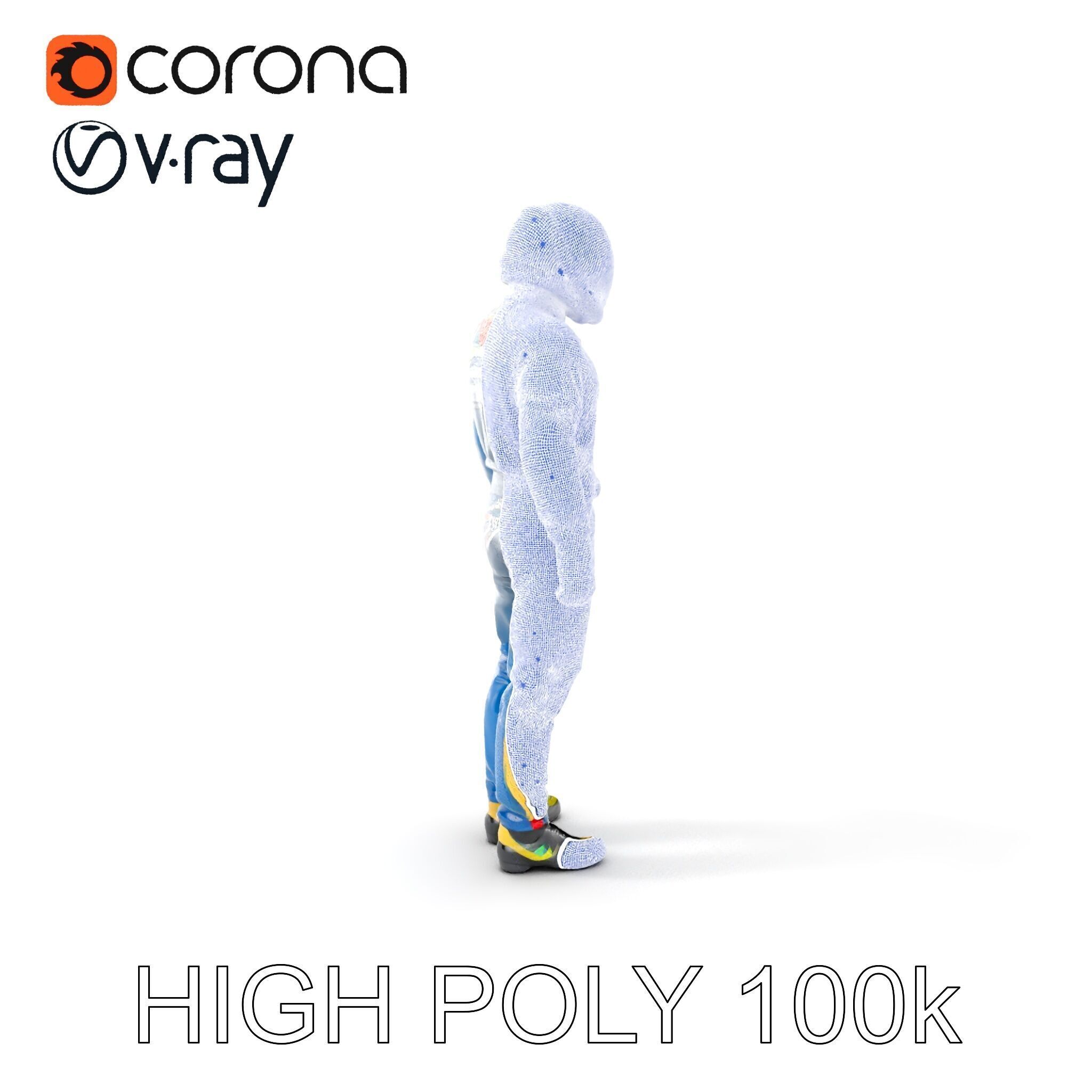 Professional Racing Driver Suit Model Pack Low-poly 3D model_4