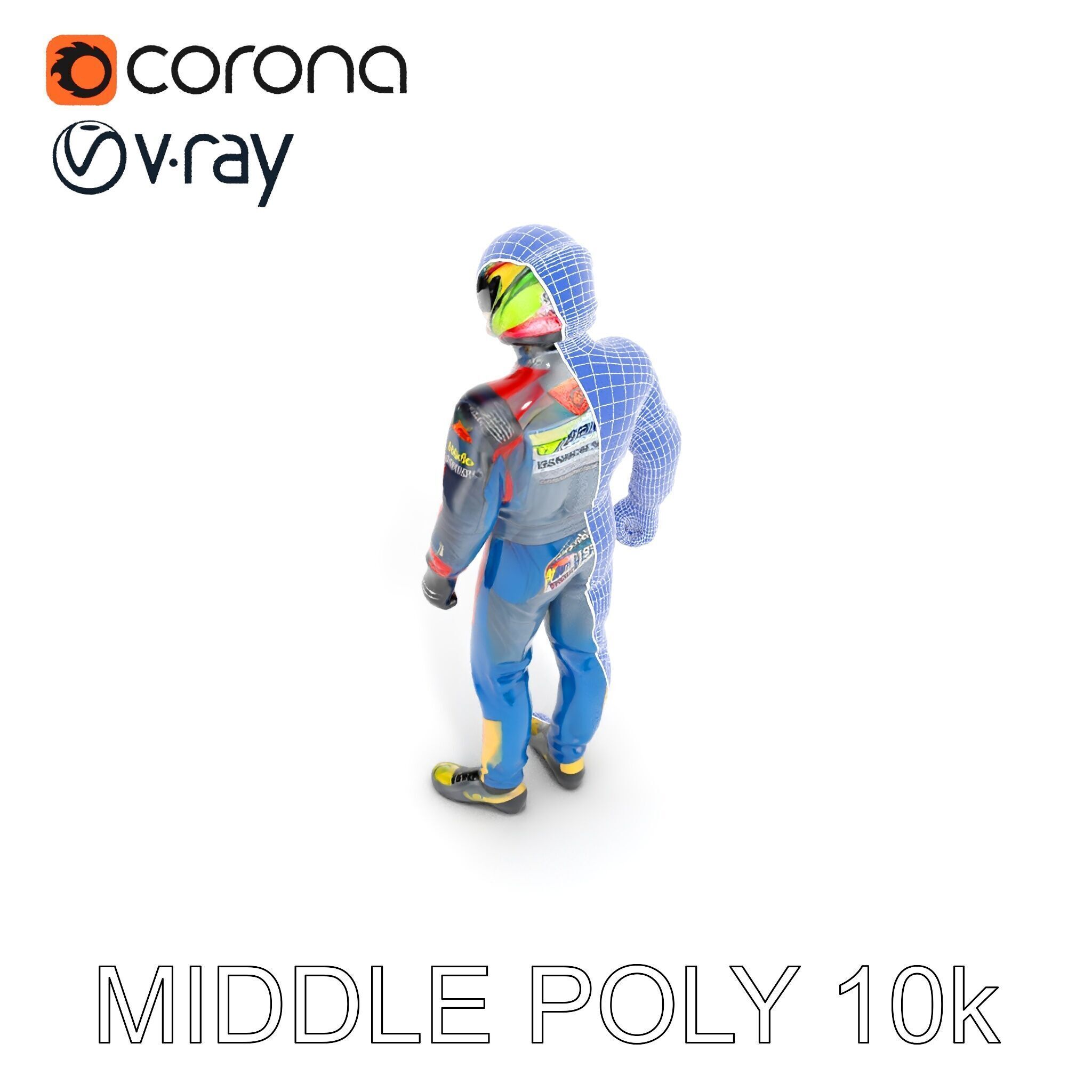 Professional Racing Driver Suit Model Pack Low-poly 3D model_25