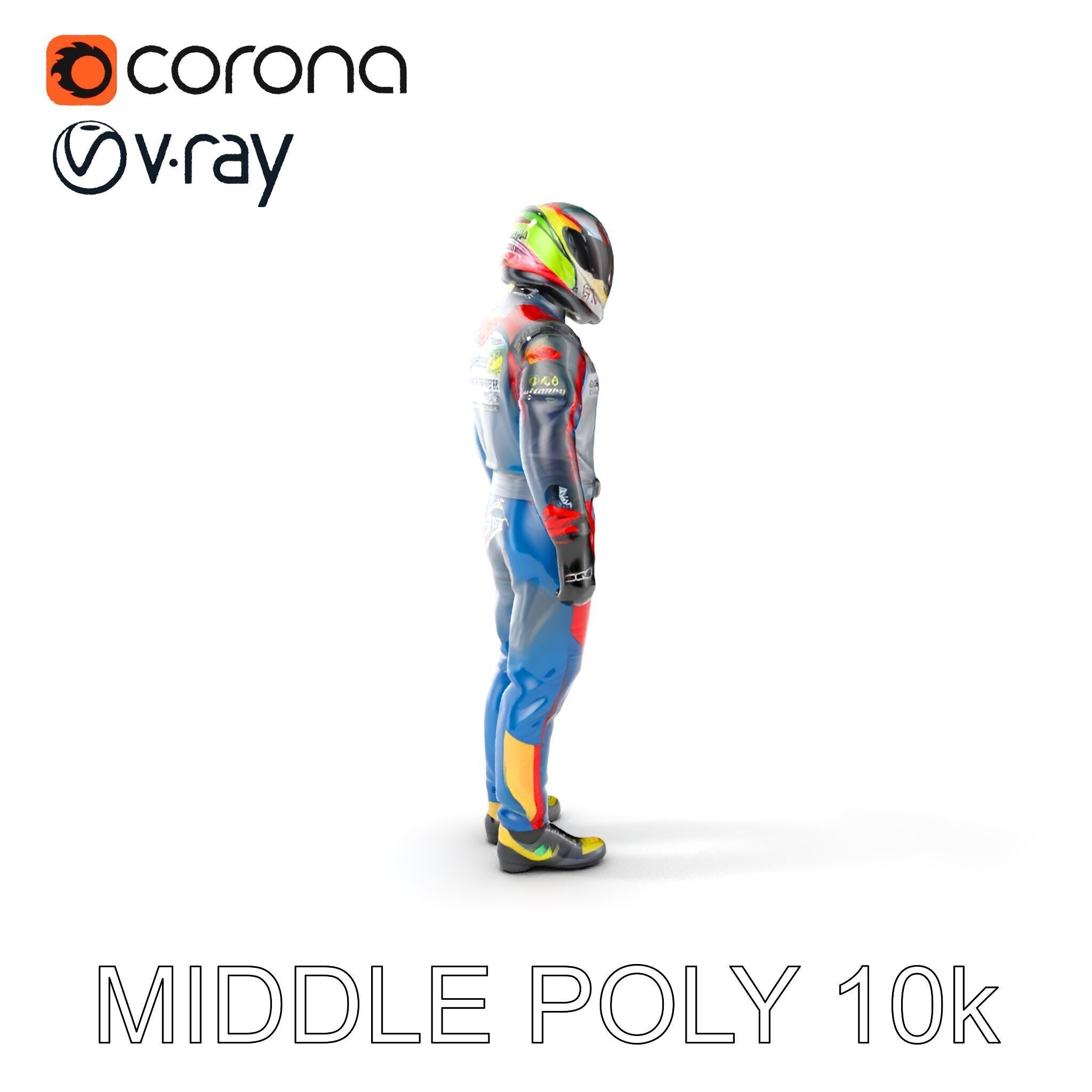 Professional Racing Driver Suit Model Pack Low-poly 3D model_14