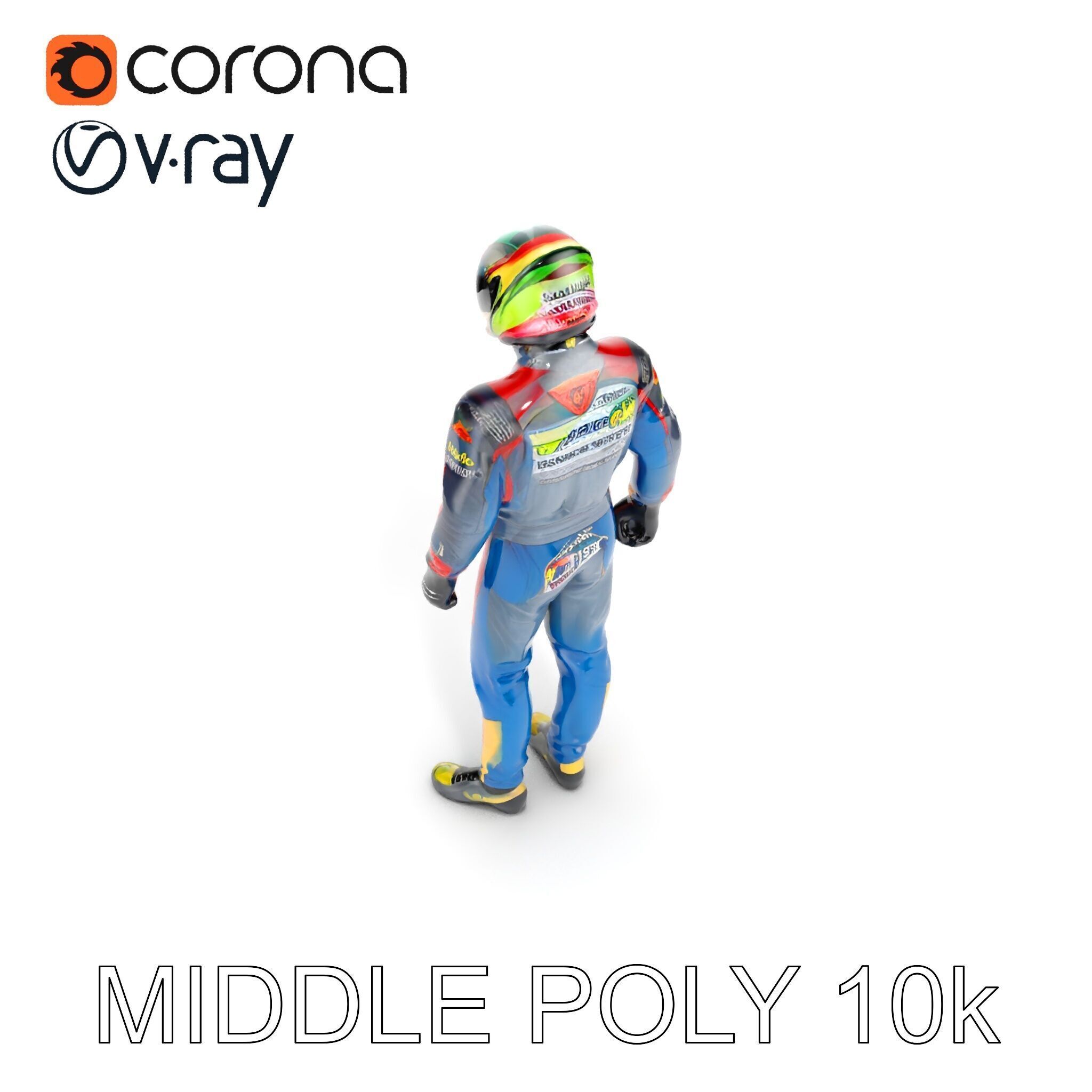 Professional Racing Driver Suit Model Pack Low-poly 3D model_8