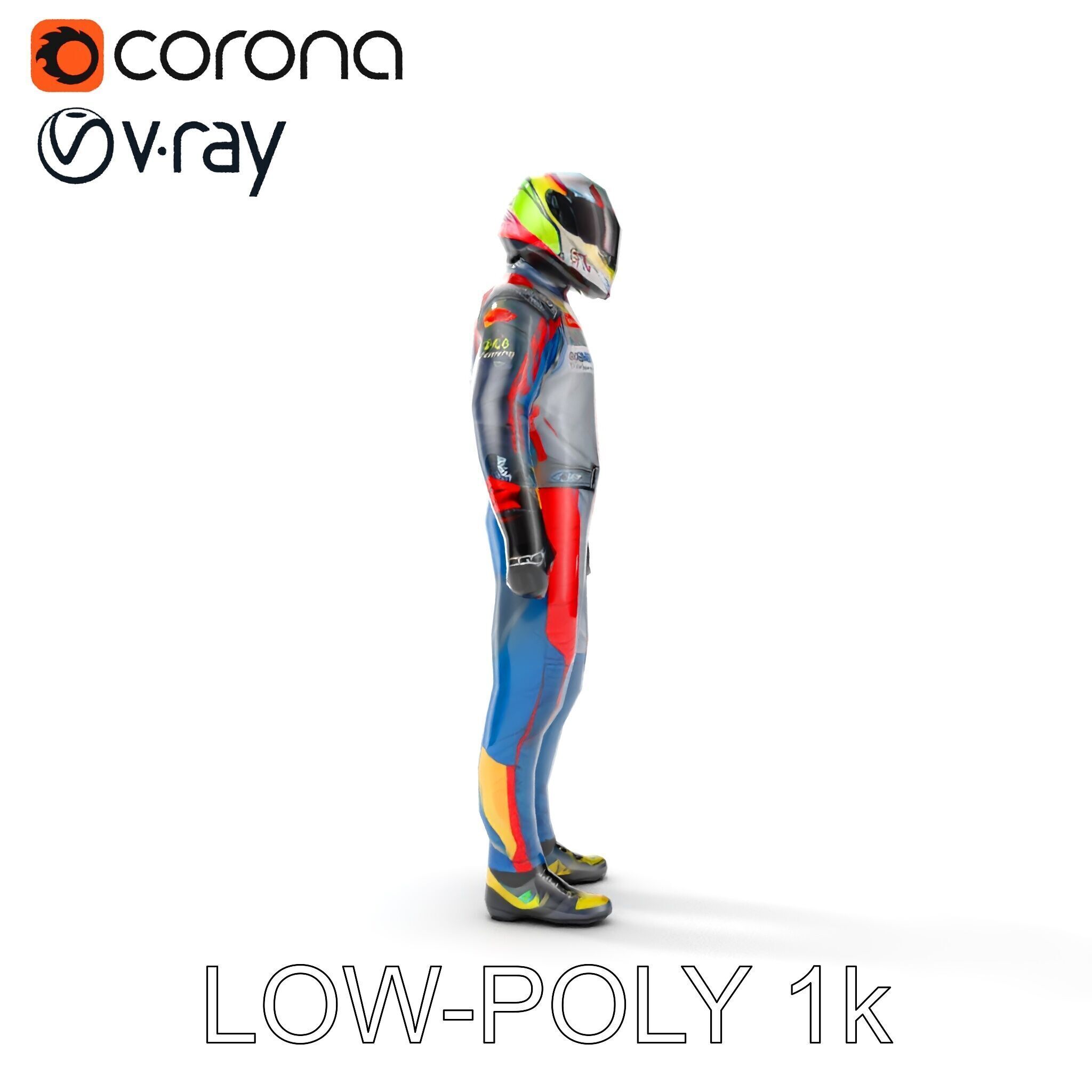 Professional Racing Driver Suit Model Pack Low-poly 3D model_18
