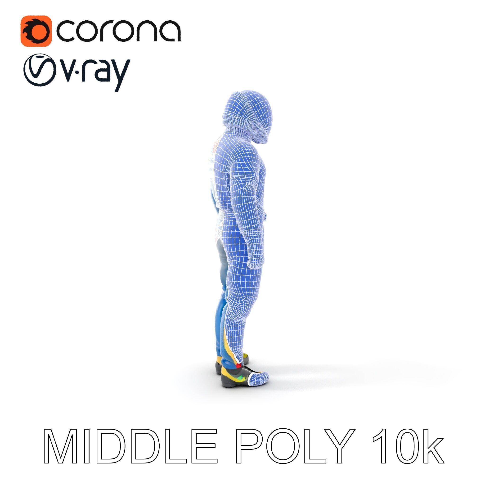 Professional Racing Driver Suit Model Pack Low-poly 3D model_6