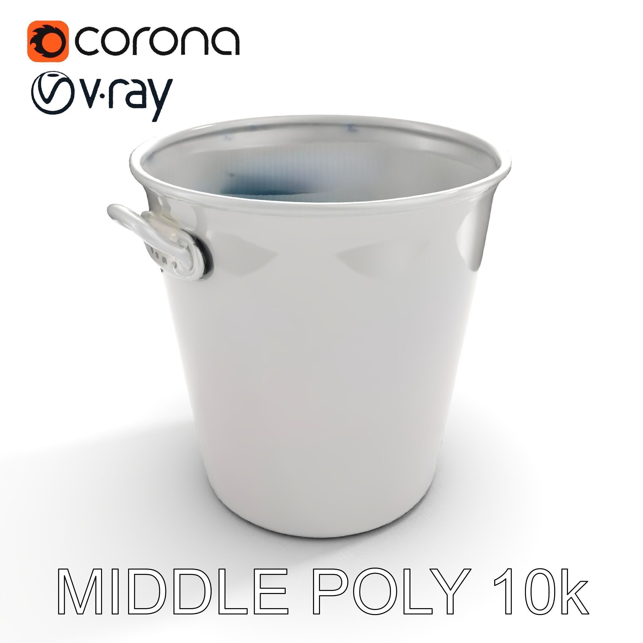 Metallic Ice Bucket Model Pack Low-poly 3D model_6