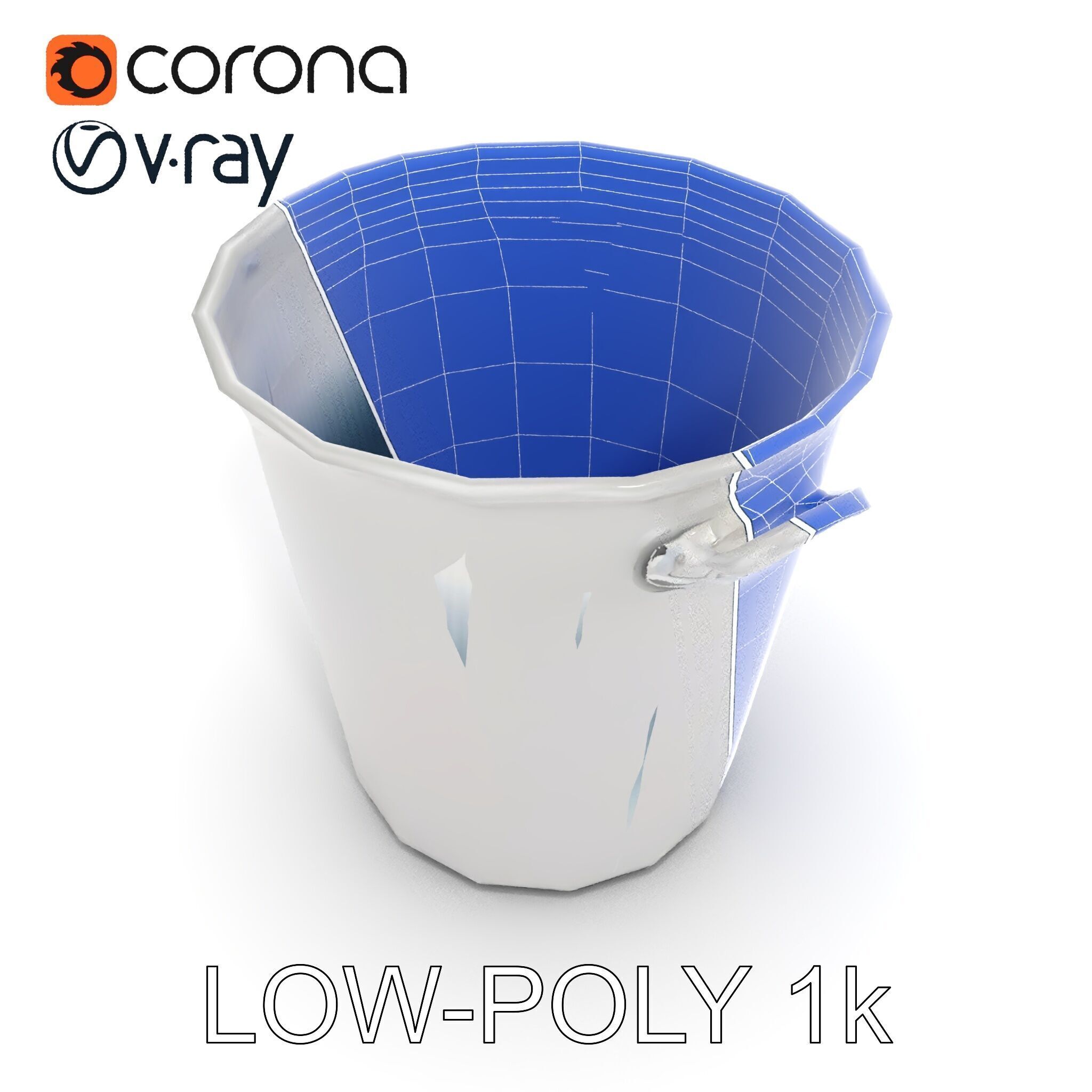 Metallic Ice Bucket Model Pack Low-poly 3D model_23