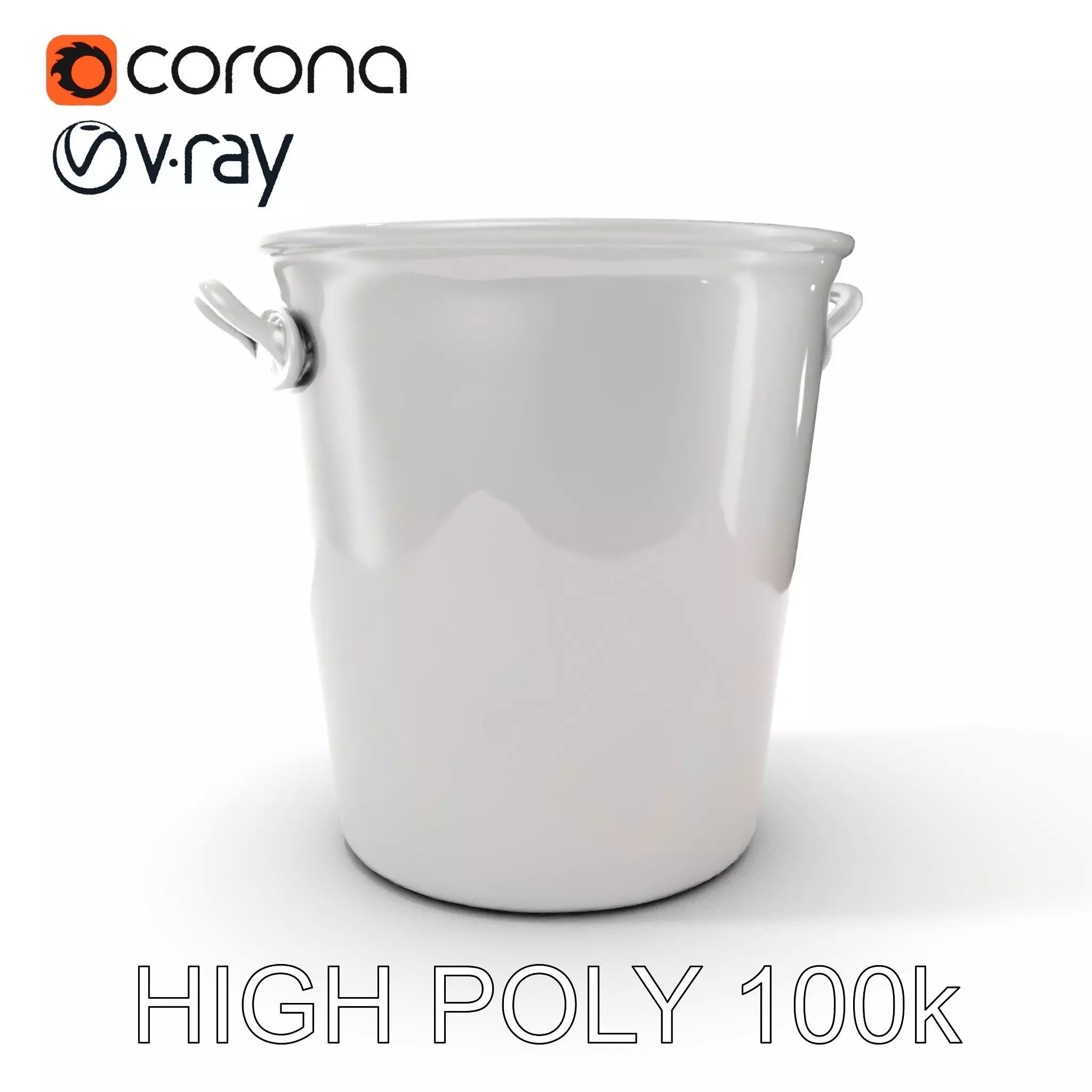 Metallic Ice Bucket Model Pack Low-poly 3D model_0
