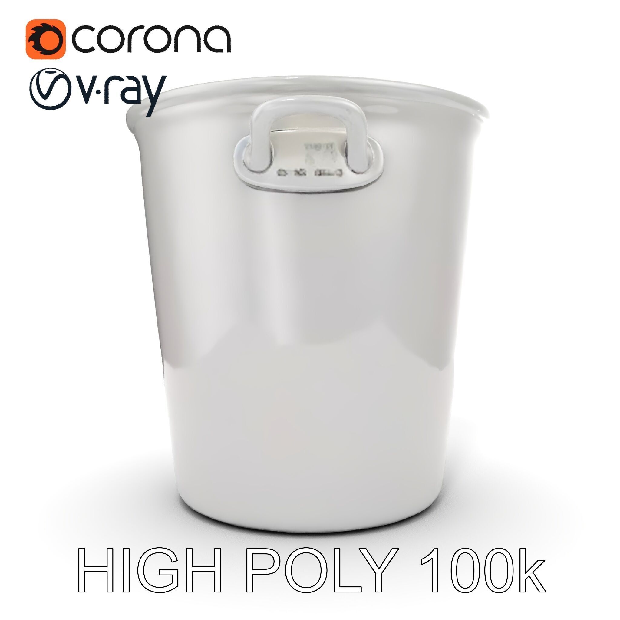 Metallic Ice Bucket Model Pack Low-poly 3D model_16