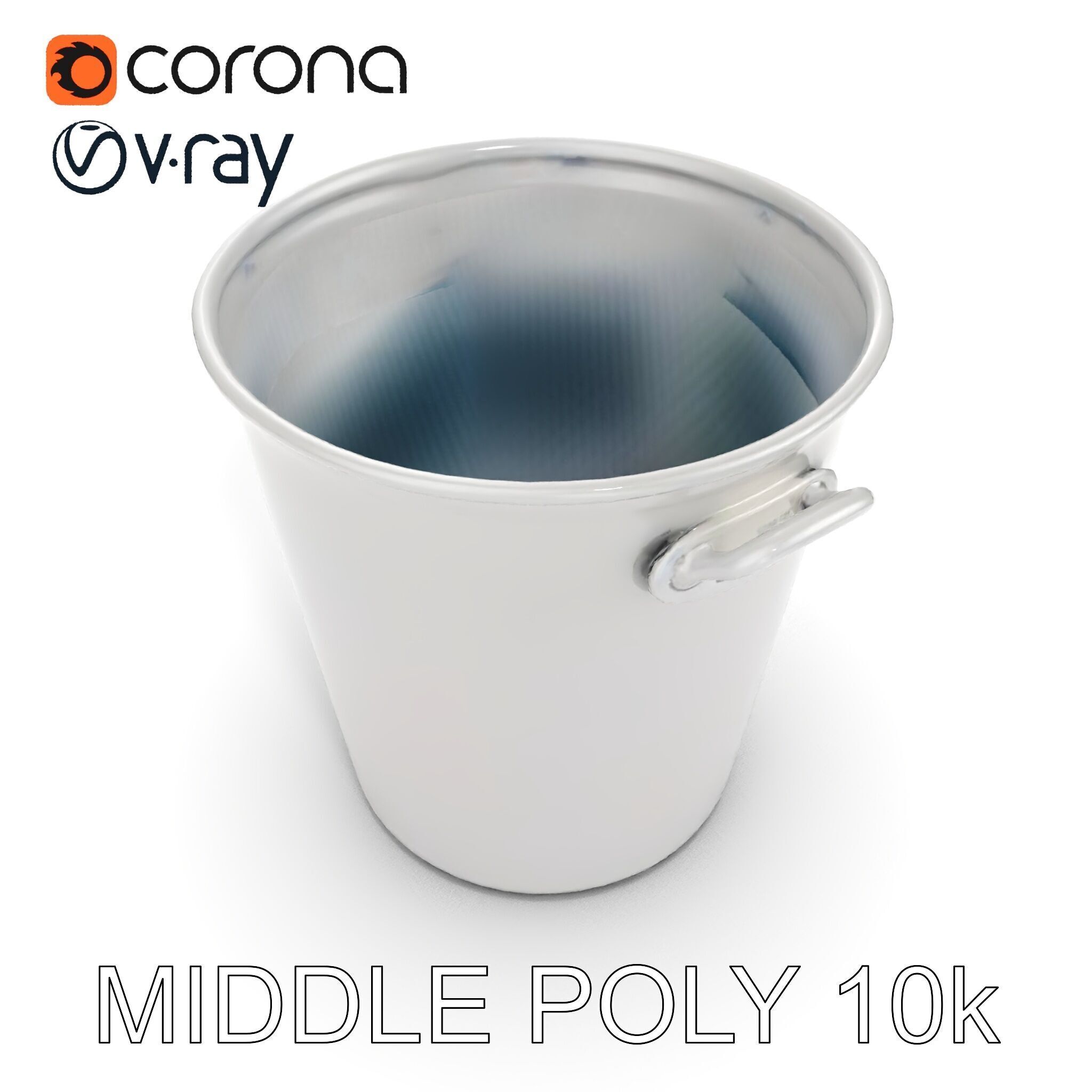 Metallic Ice Bucket Model Pack Low-poly 3D model_8