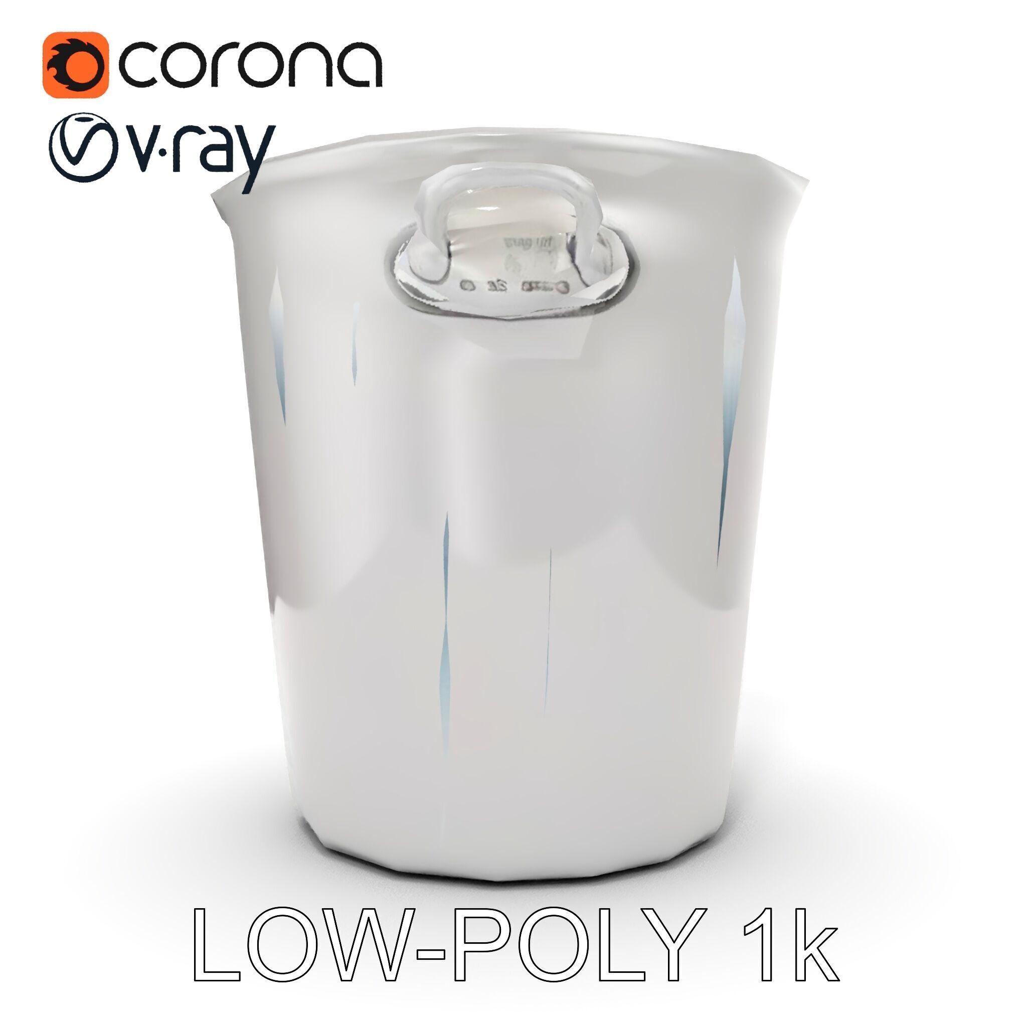 Metallic Ice Bucket Model Pack Low-poly 3D model_21