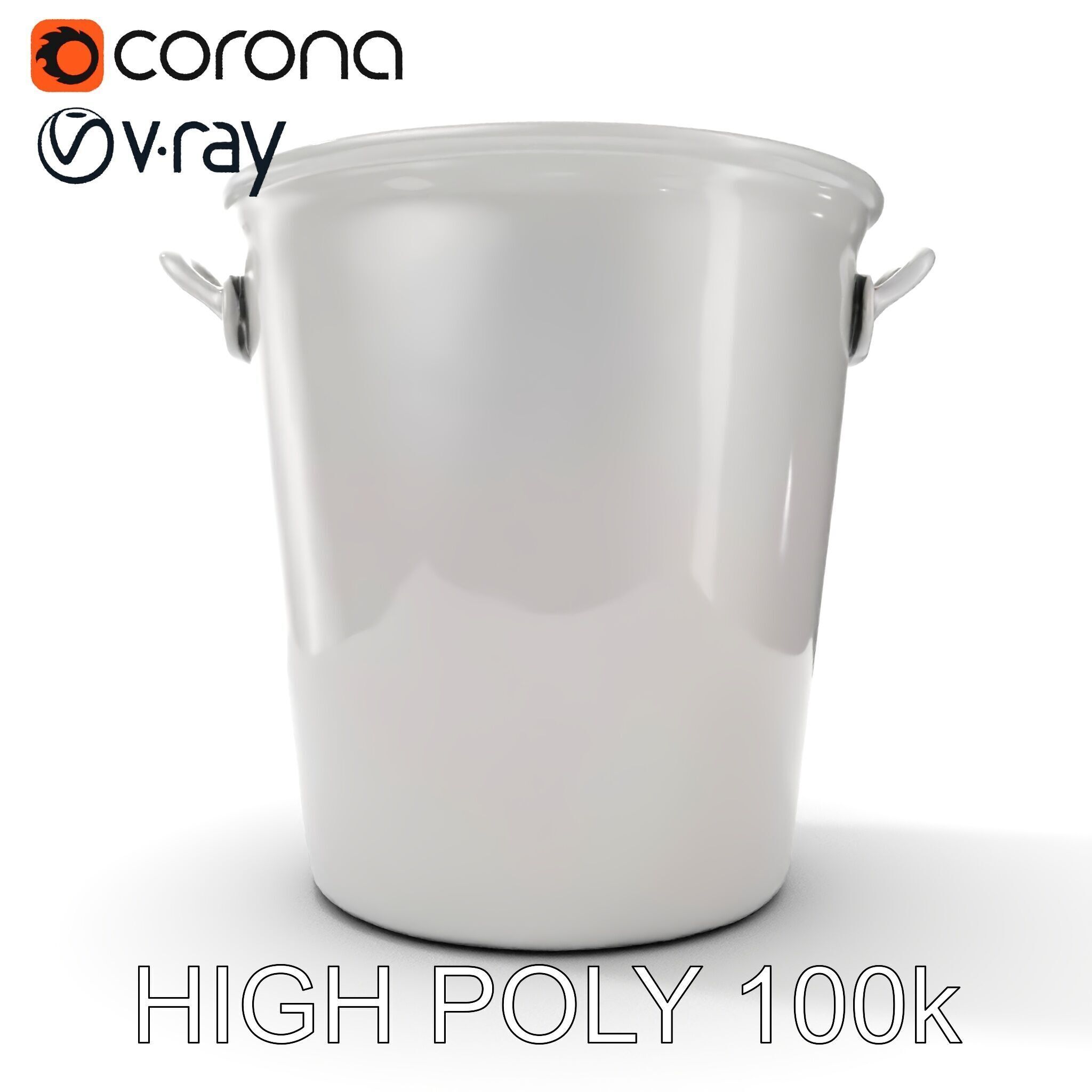 Metallic Ice Bucket Model Pack Low-poly 3D model_19