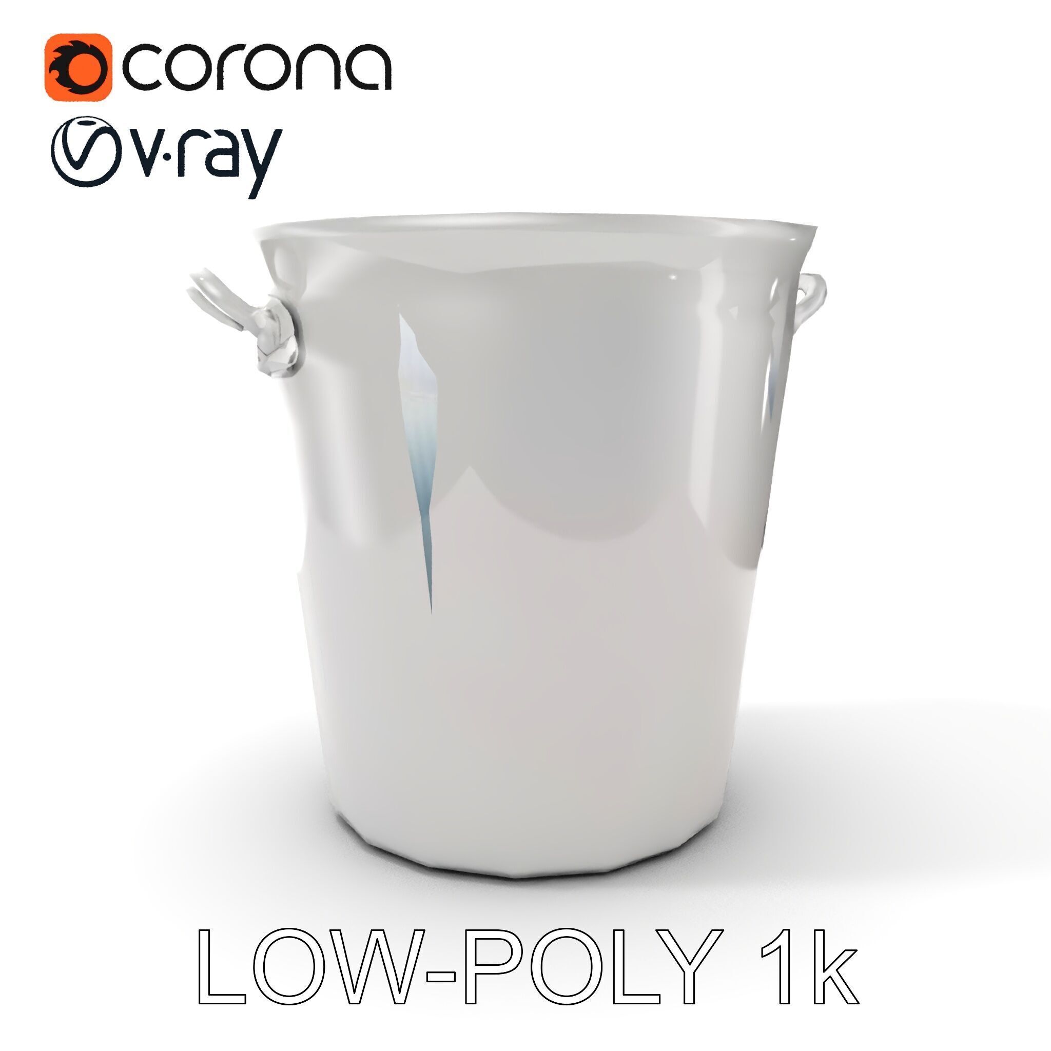 Metallic Ice Bucket Model Pack Low-poly 3D model_18