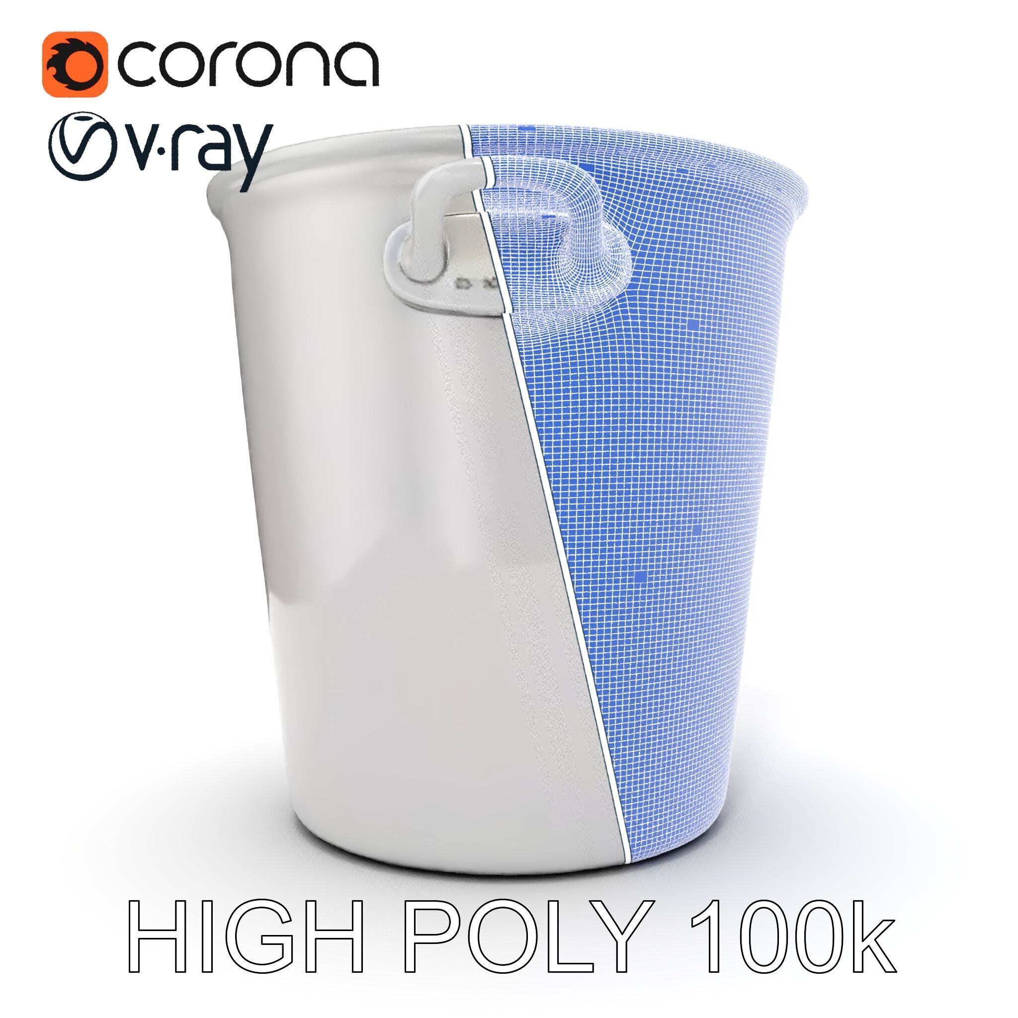 Metallic Ice Bucket Model Pack Low-poly 3D model_29