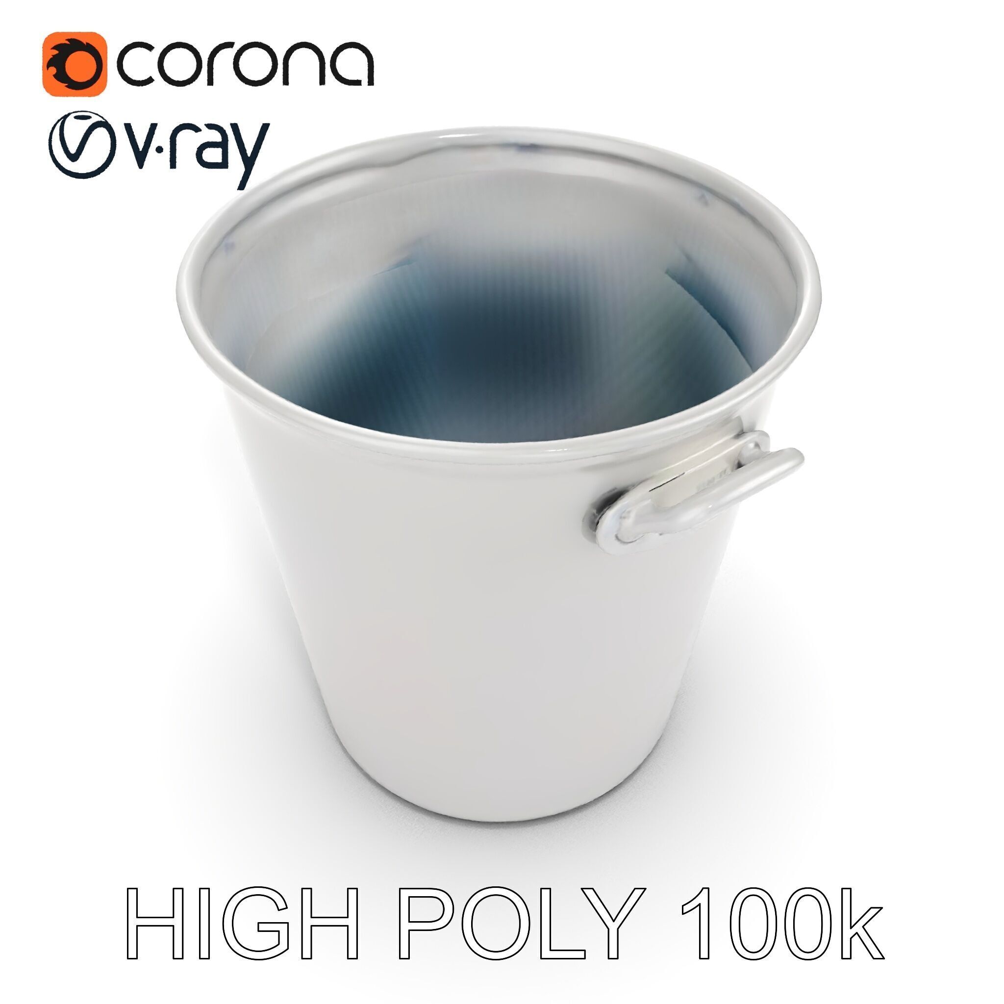 Metallic Ice Bucket Model Pack Low-poly 3D model_13