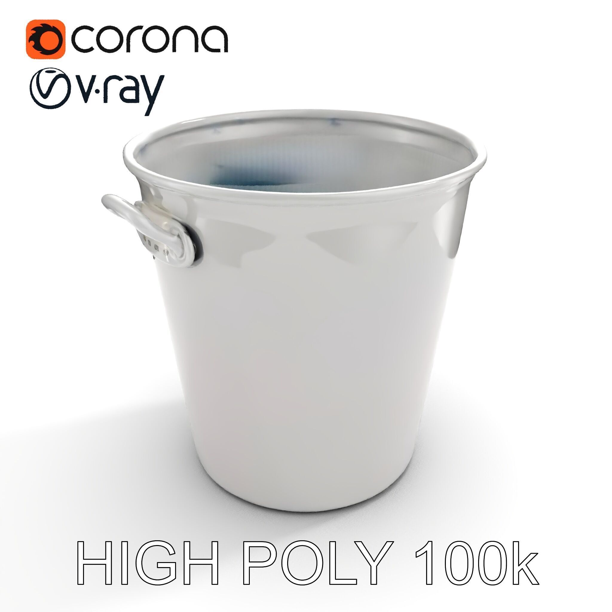 Metallic Ice Bucket Model Pack Low-poly 3D model_10