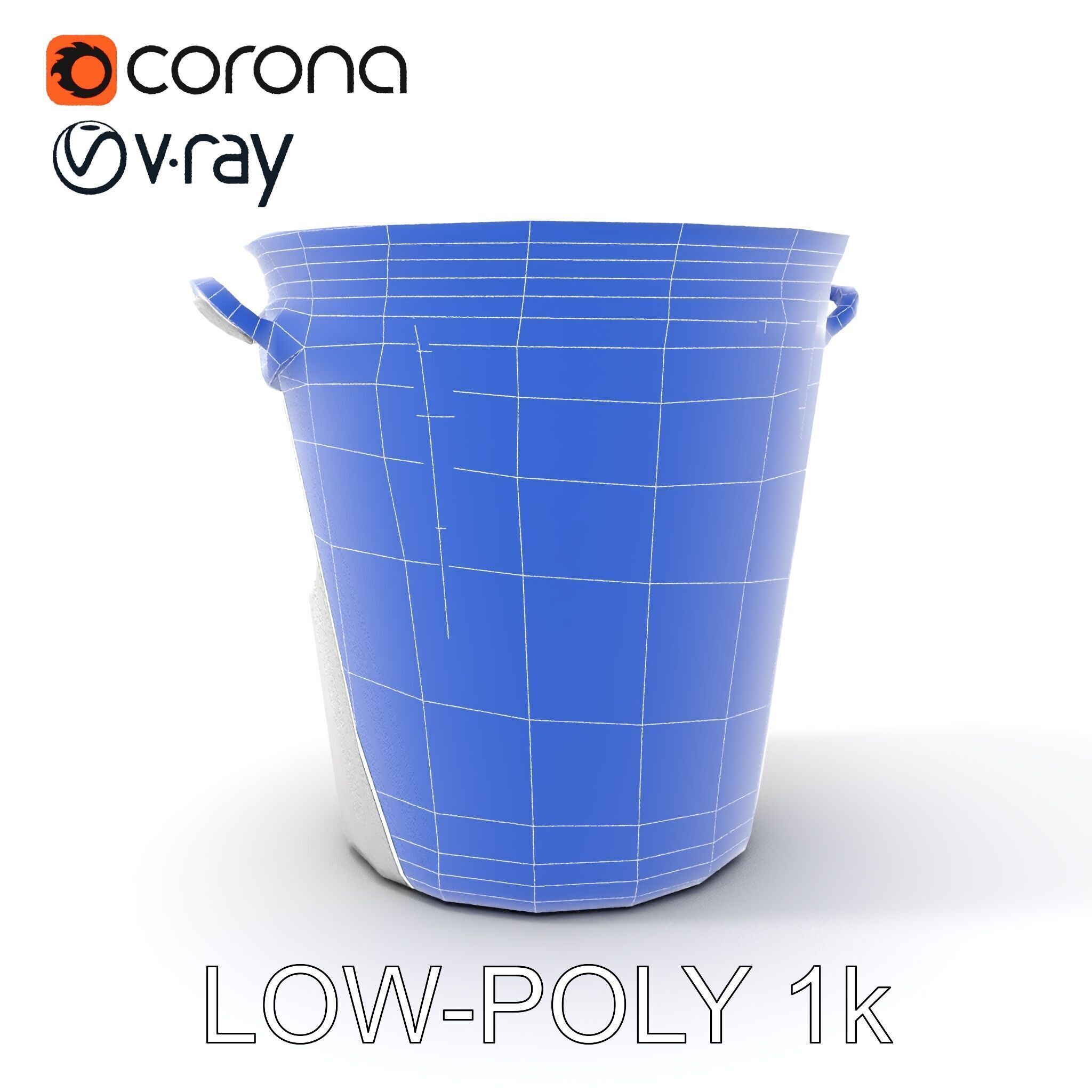 Metallic Ice Bucket Model Pack Low-poly 3D model_15