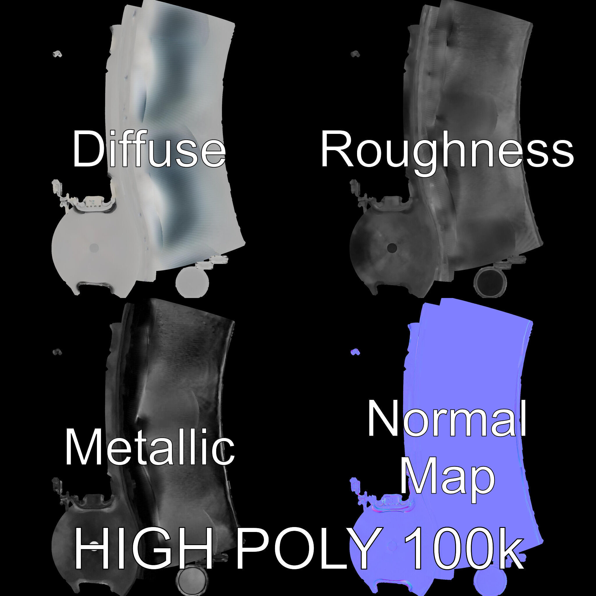 Metallic Ice Bucket Model Pack Low-poly 3D model_3