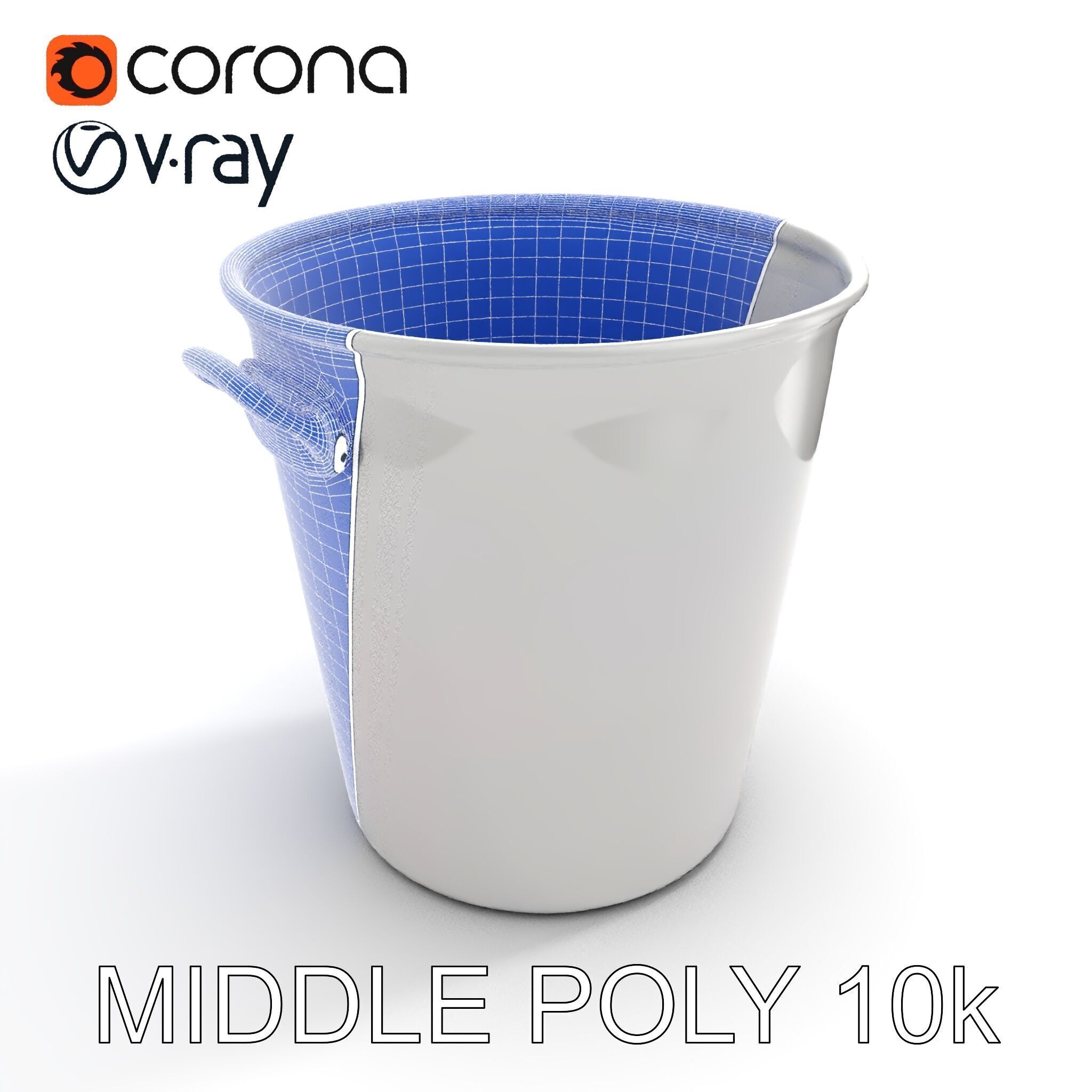 Metallic Ice Bucket Model Pack Low-poly 3D model_30
