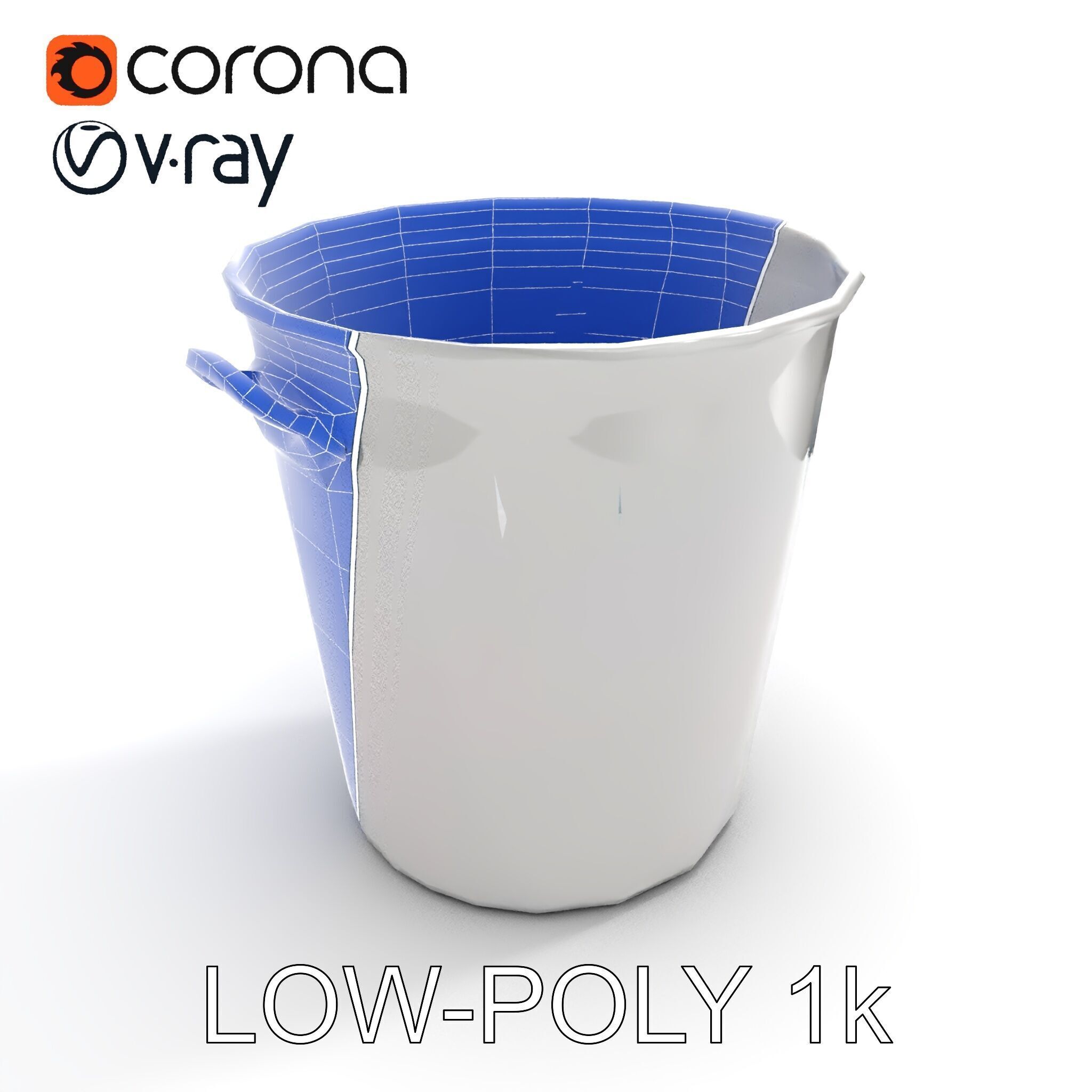 Metallic Ice Bucket Model Pack Low-poly 3D model_28