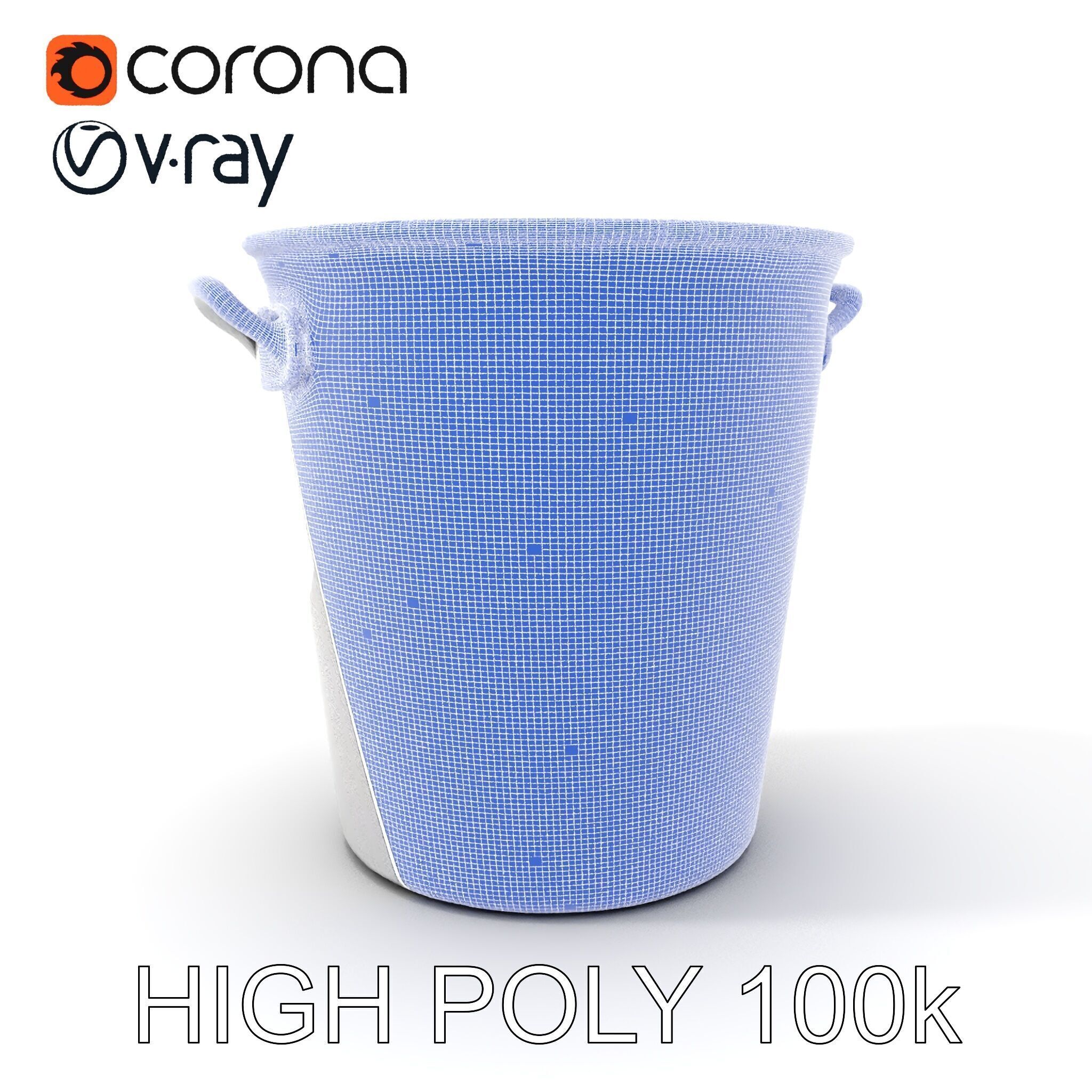 Metallic Ice Bucket Model Pack Low-poly 3D model_4