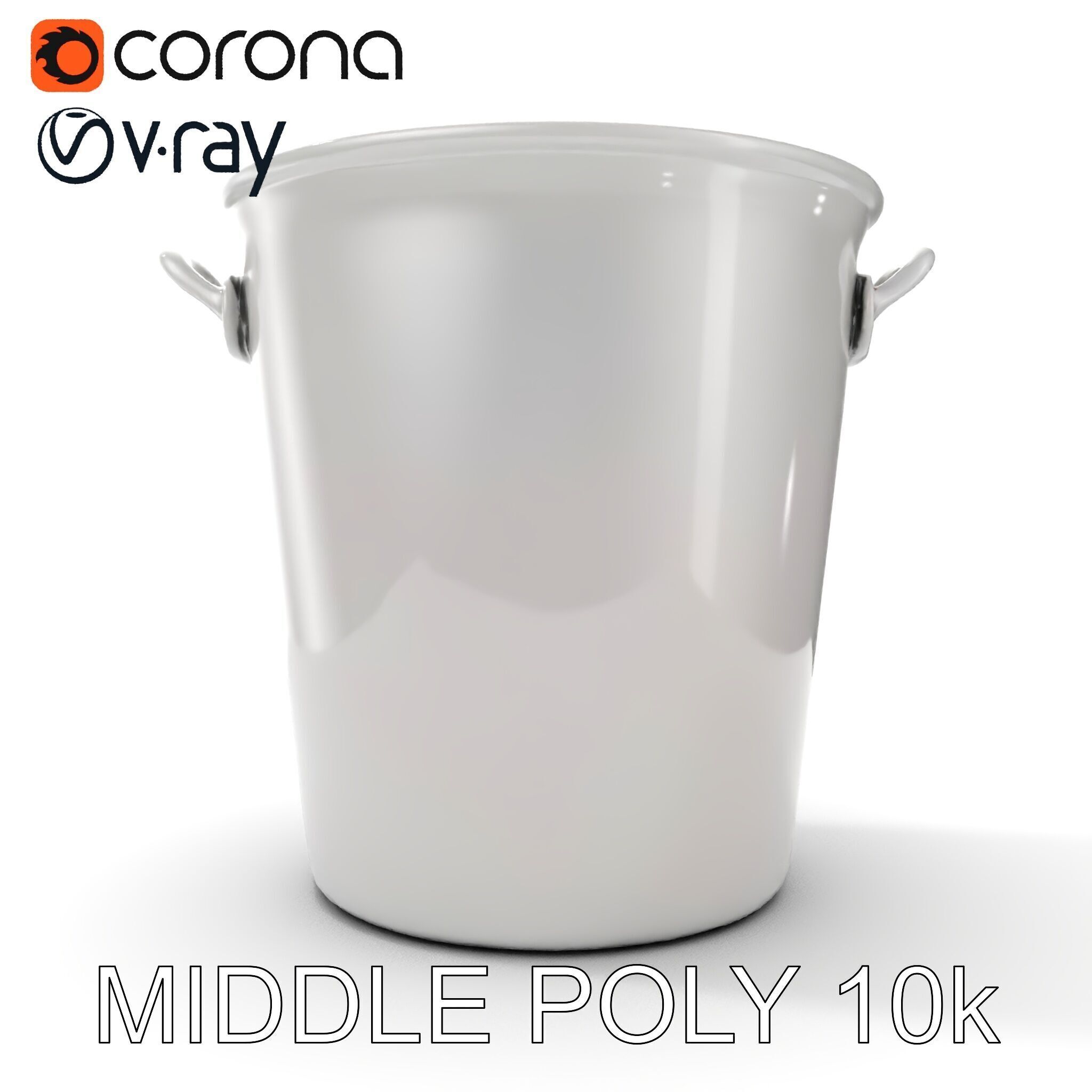 Metallic Ice Bucket Model Pack Low-poly 3D model_14