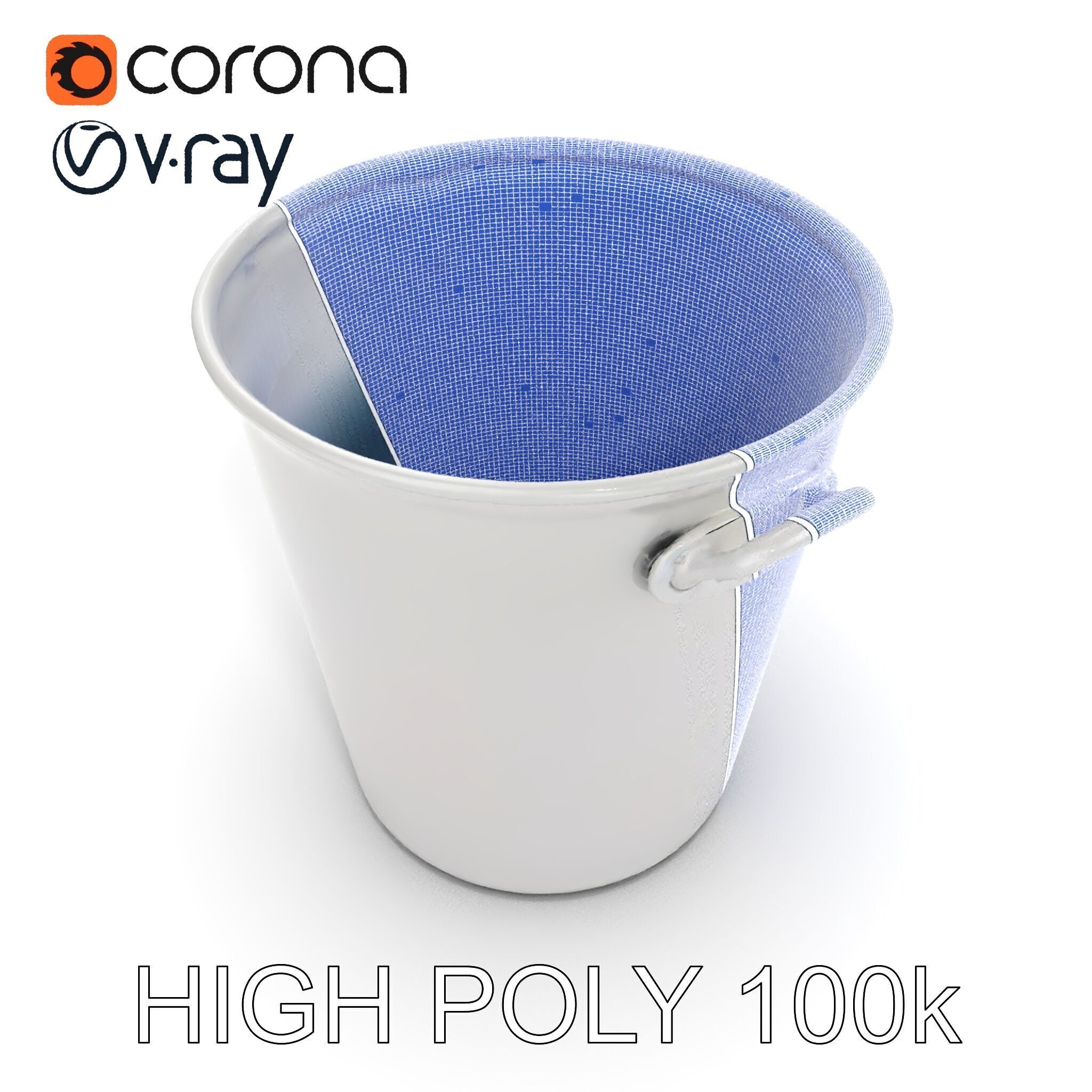 Metallic Ice Bucket Model Pack Low-poly 3D model_26