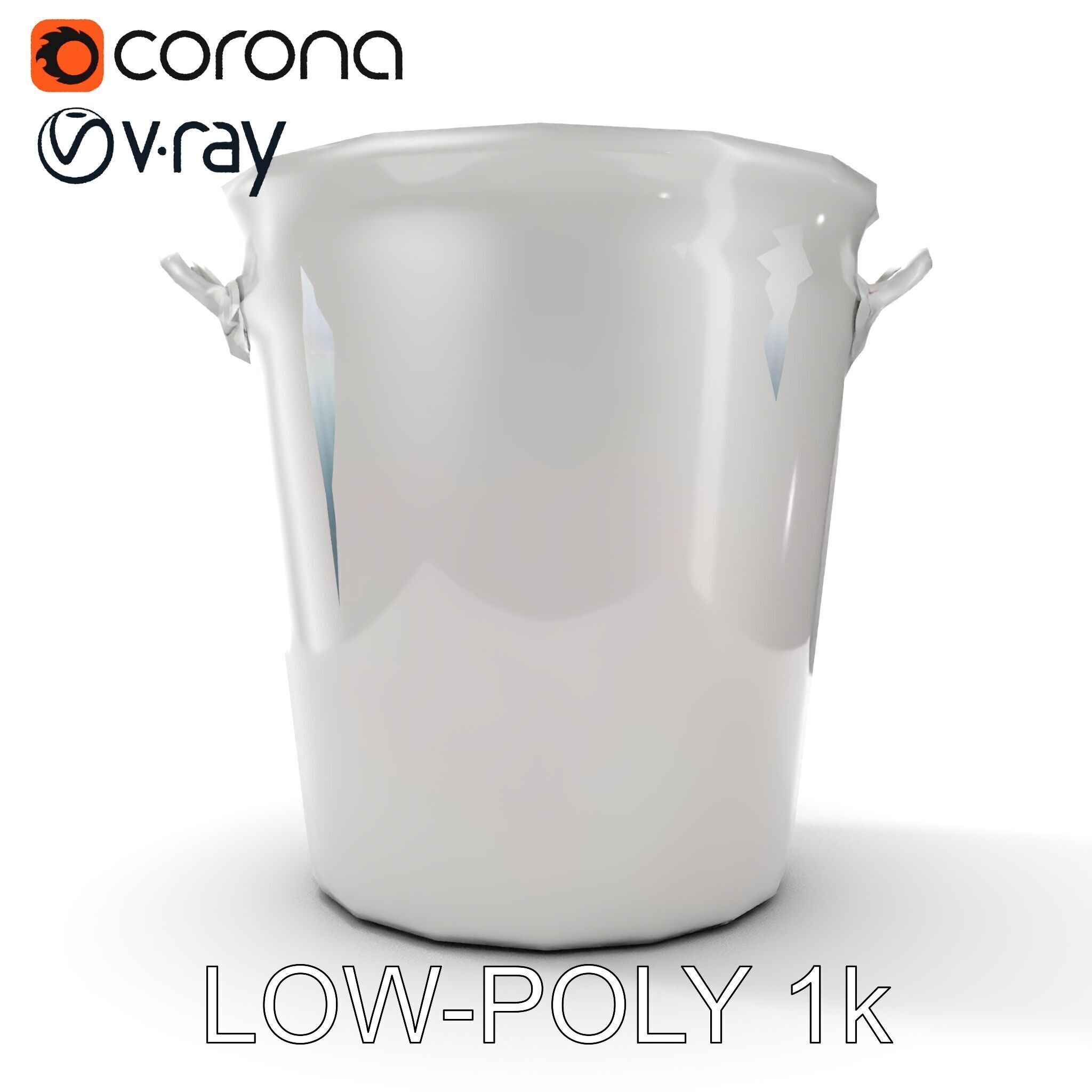 Metallic Ice Bucket Model Pack Low-poly 3D model_12
