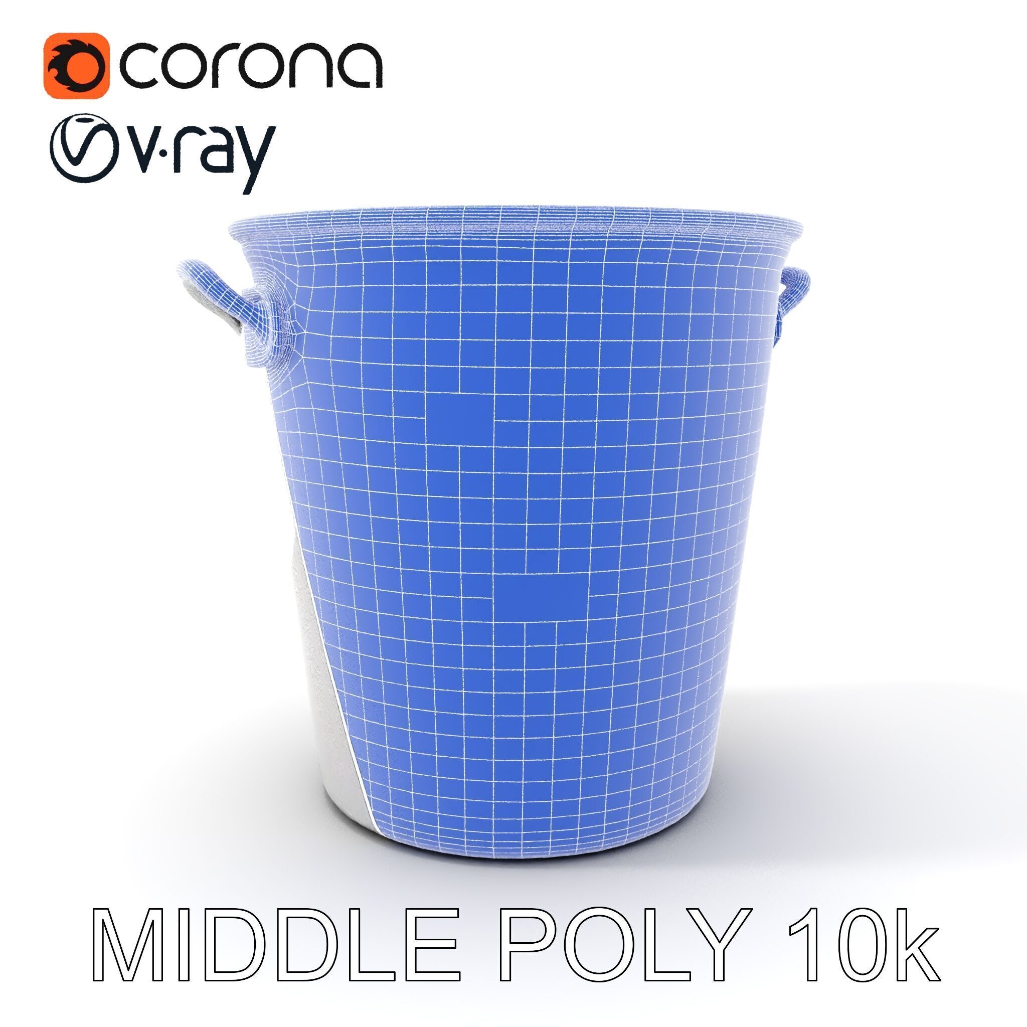 Metallic Ice Bucket Model Pack Low-poly 3D model_17