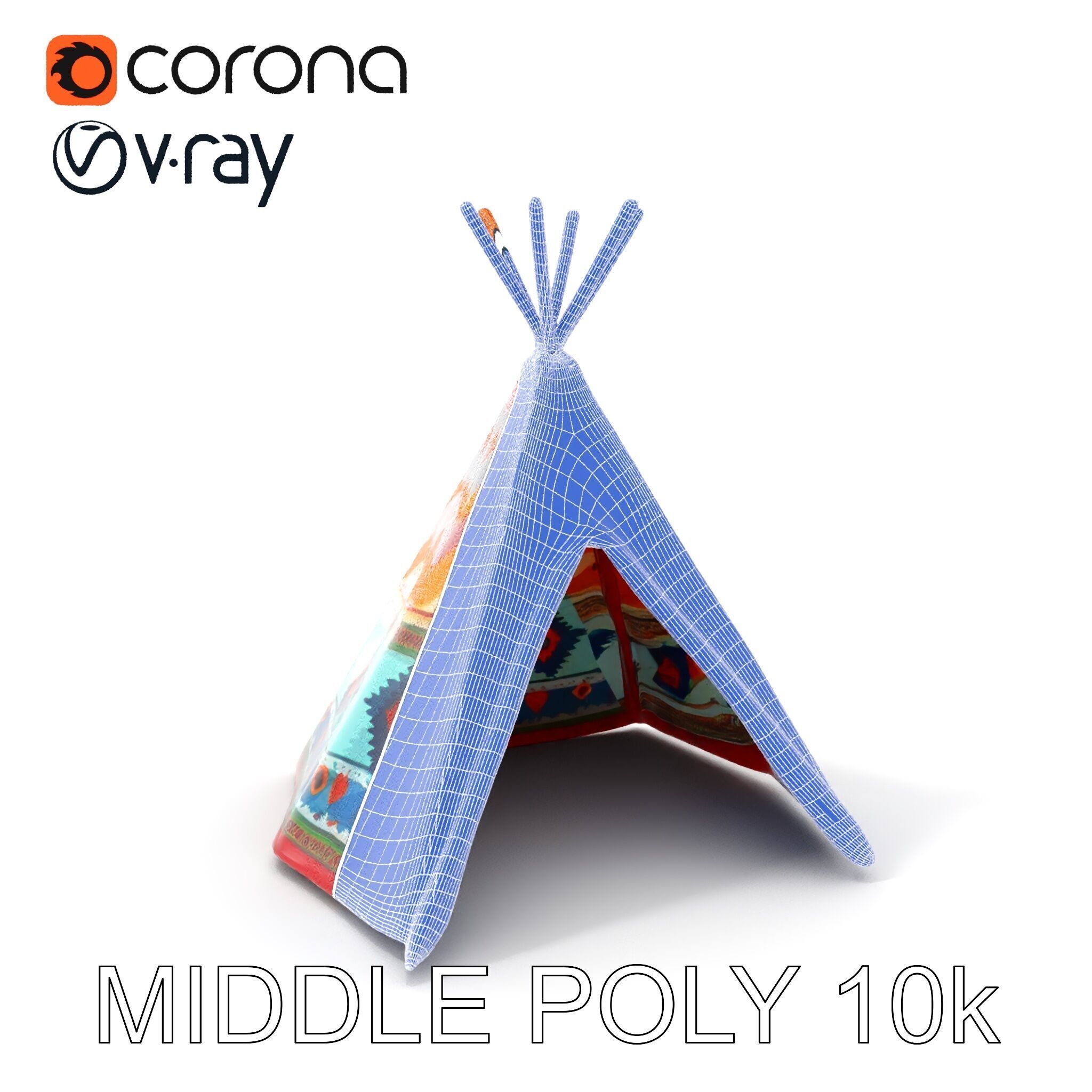 Colorful Teepee Tent D Model Pack Low-poly 3D model_25