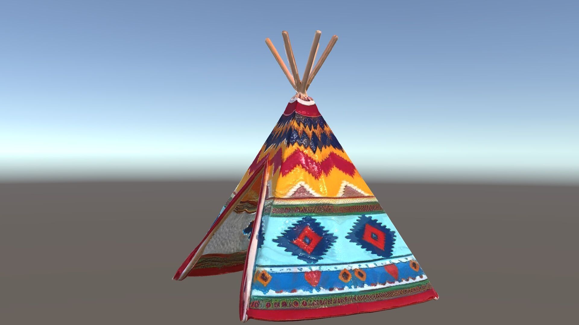 Colorful Teepee Tent D Model Pack Low-poly 3D model_5