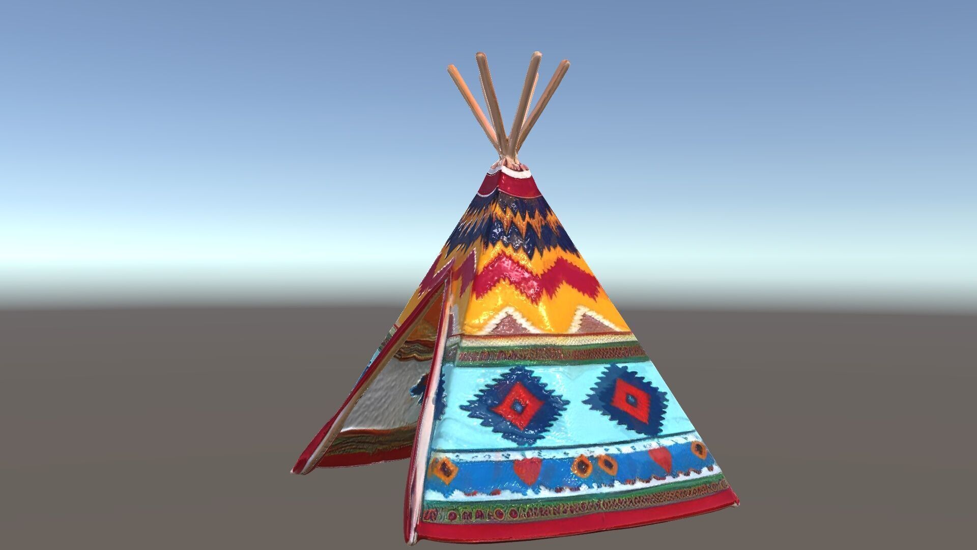 Colorful Teepee Tent D Model Pack Low-poly 3D model_17