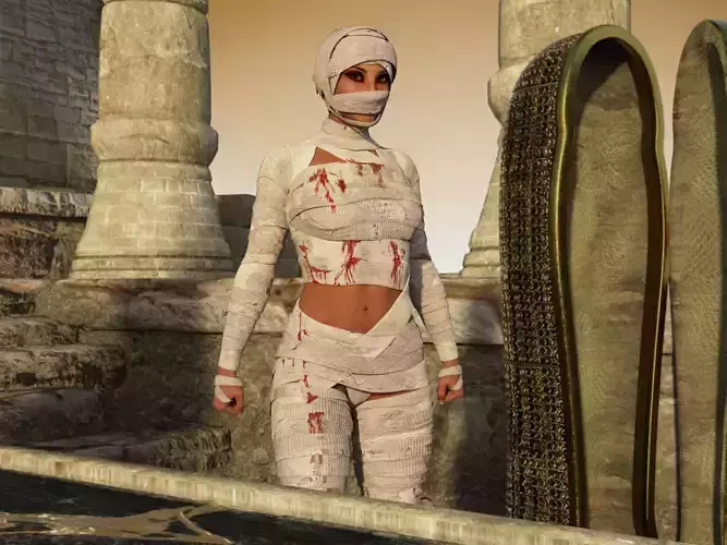 Mummy Rigged Low-poly 3D model