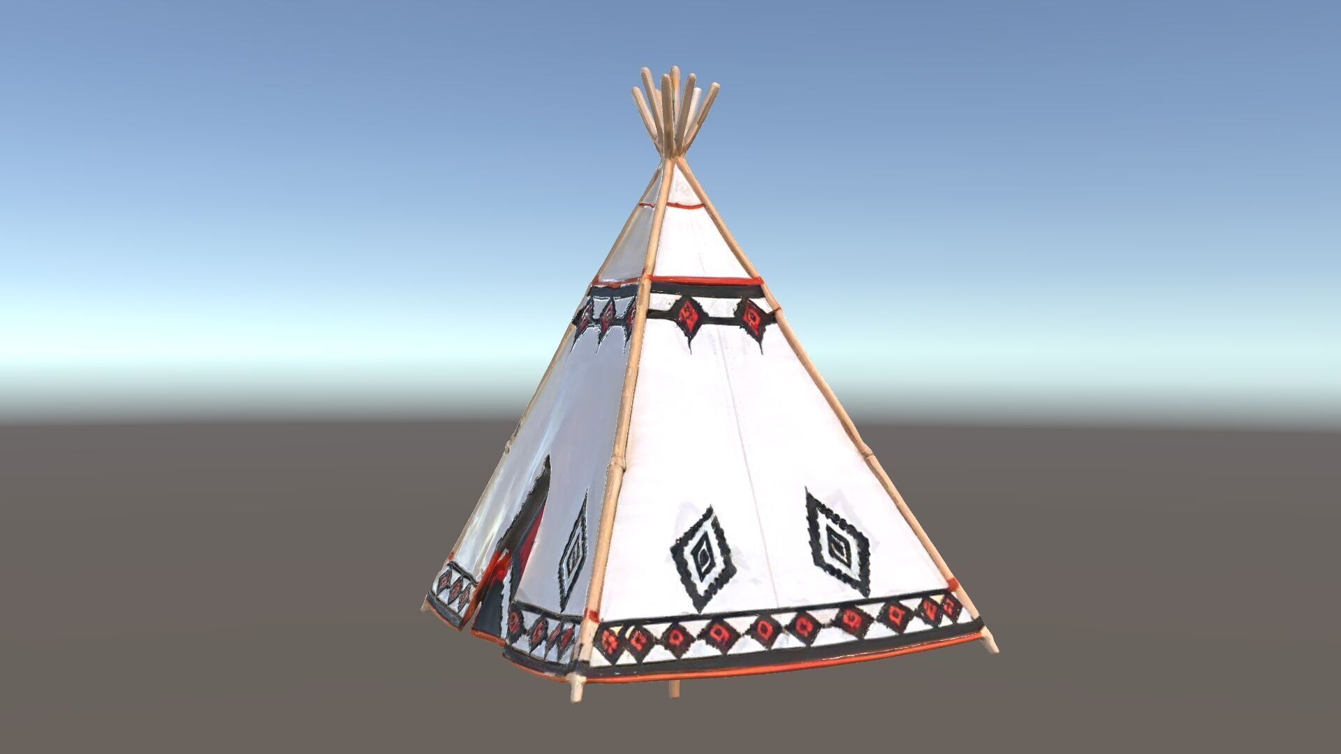 Native American Tipi Tent Model Pack Low-poly 3D model_33