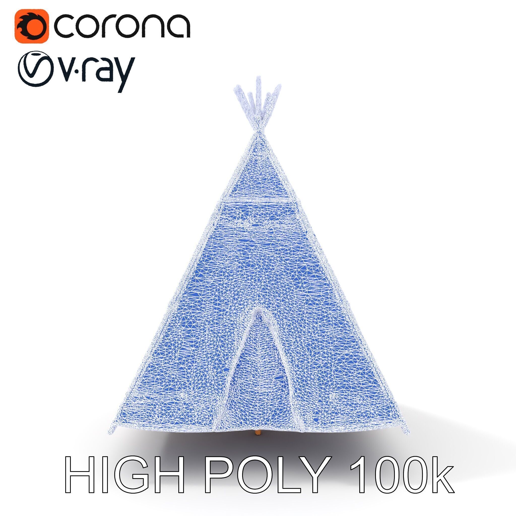 Native American Tipi Tent Model Pack Low-poly 3D model_21