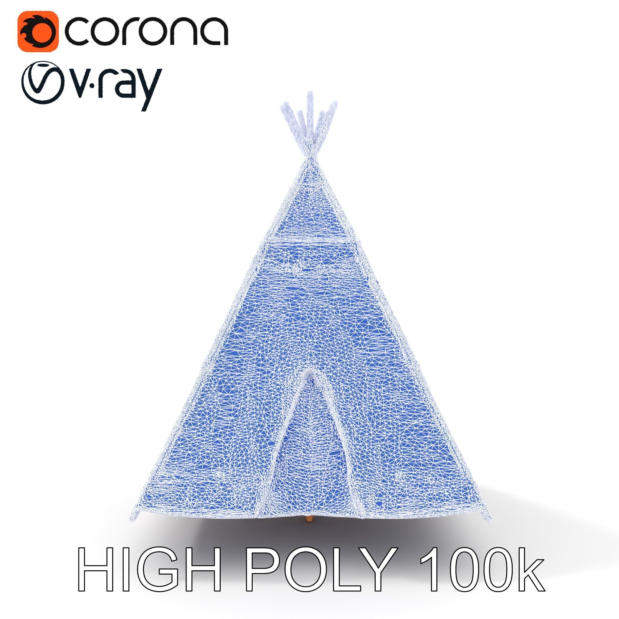 Native American Tipi Tent Model Pack Low-poly 3D model_23