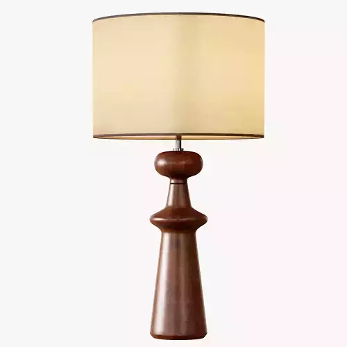 Turned Wood Table Lamp - Tall 3D model