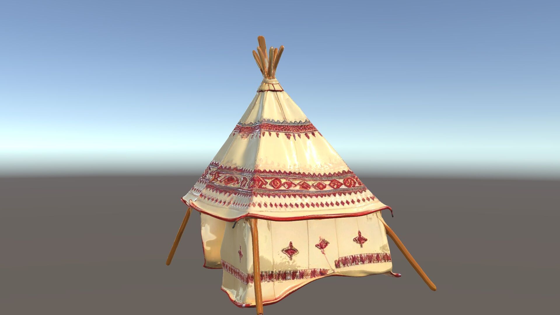 Traditional Teepee Tent Model Pack with Textures Low-poly 3D model_5