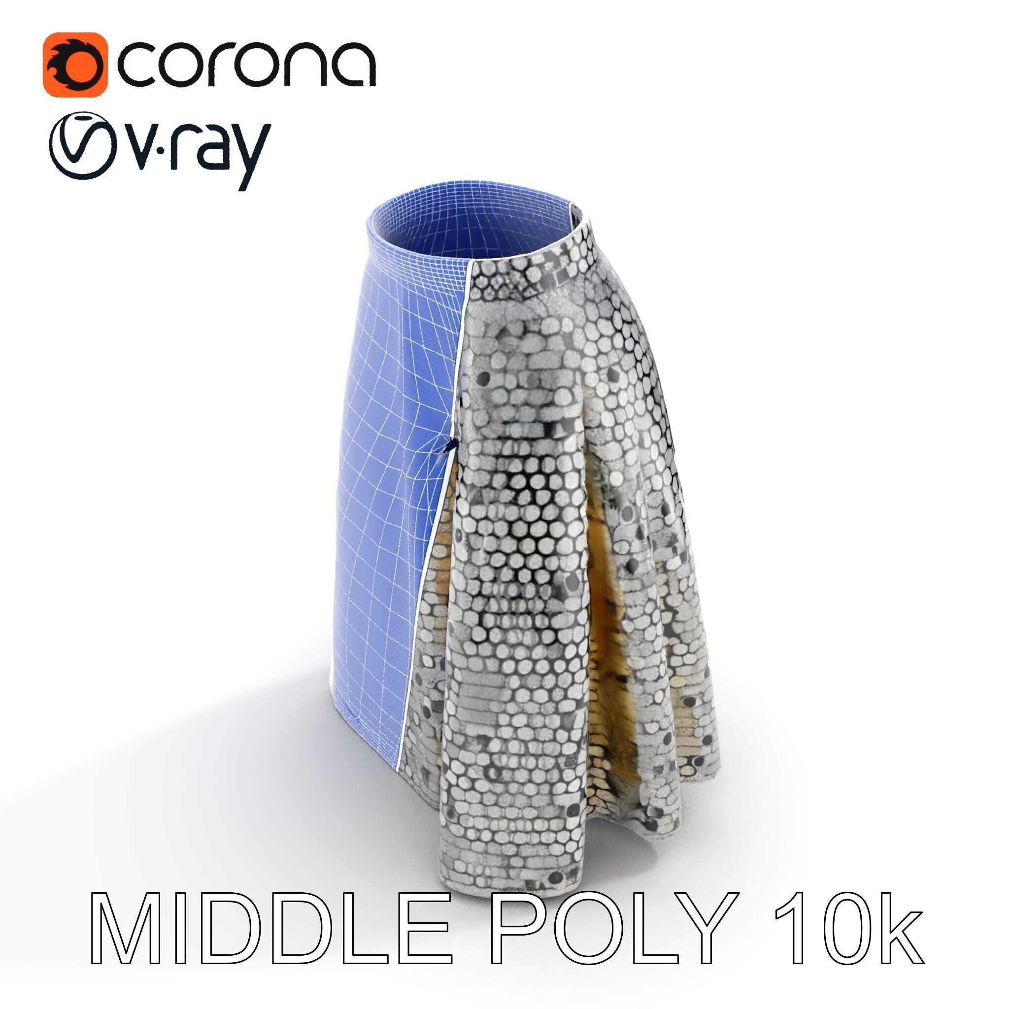 Sequin Skirt D Model Pack Low-poly 3D model_14