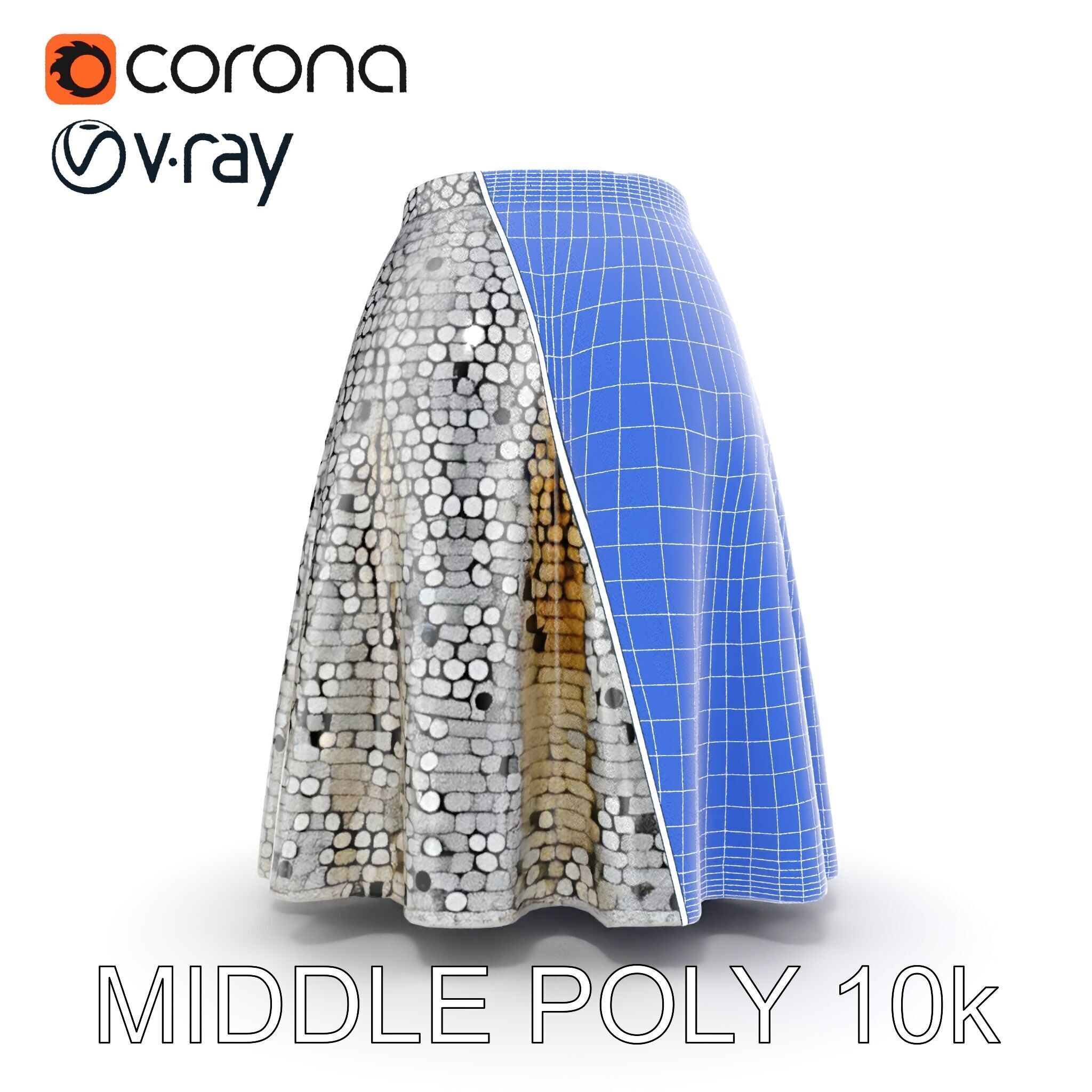 Sequin Skirt D Model Pack Low-poly 3D model_30