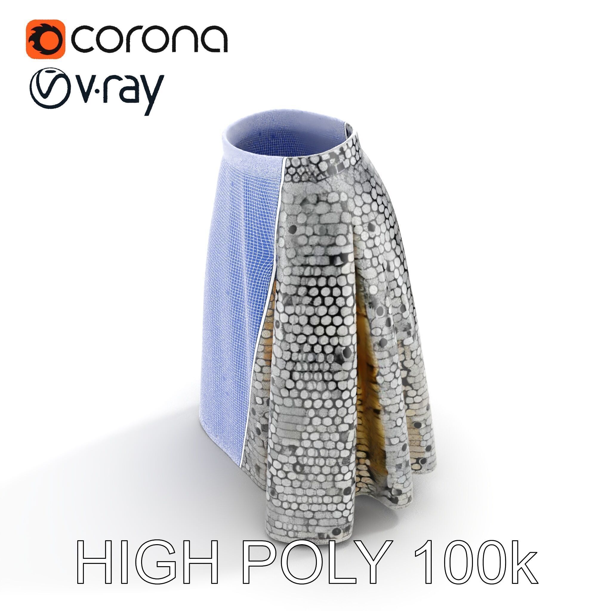 Sequin Skirt D Model Pack Low-poly 3D model_29