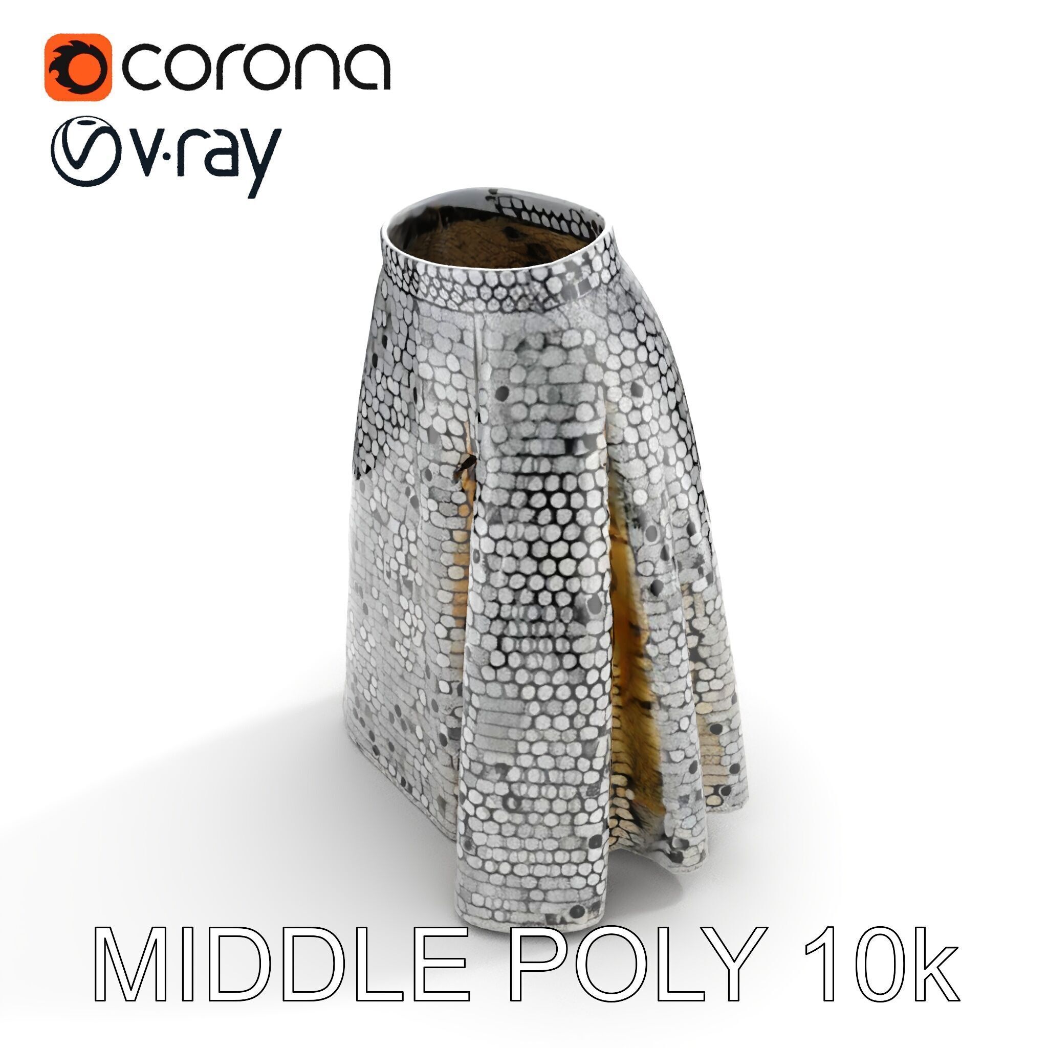 Sequin Skirt D Model Pack Low-poly 3D model_6