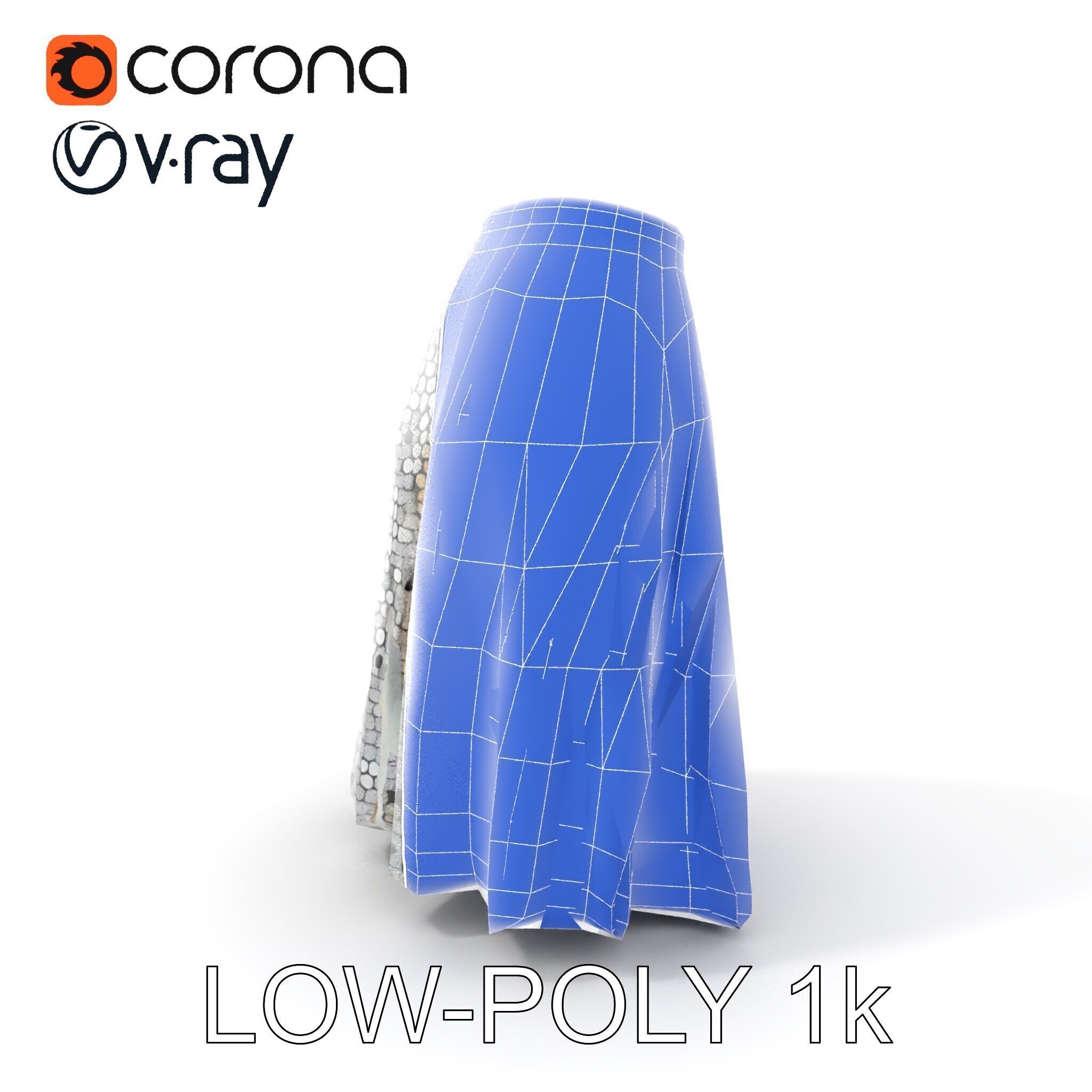 Sequin Skirt D Model Pack Low-poly 3D model_25