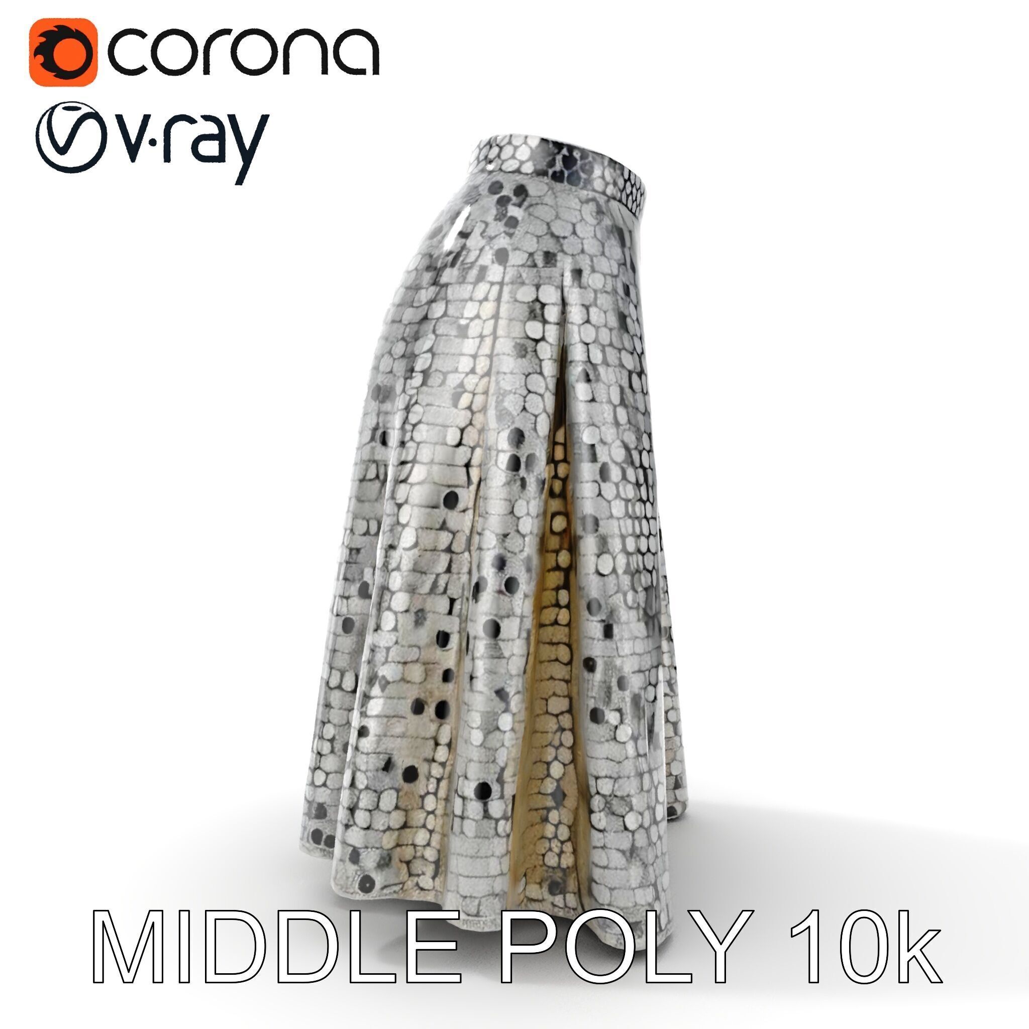 Sequin Skirt D Model Pack Low-poly 3D model_19