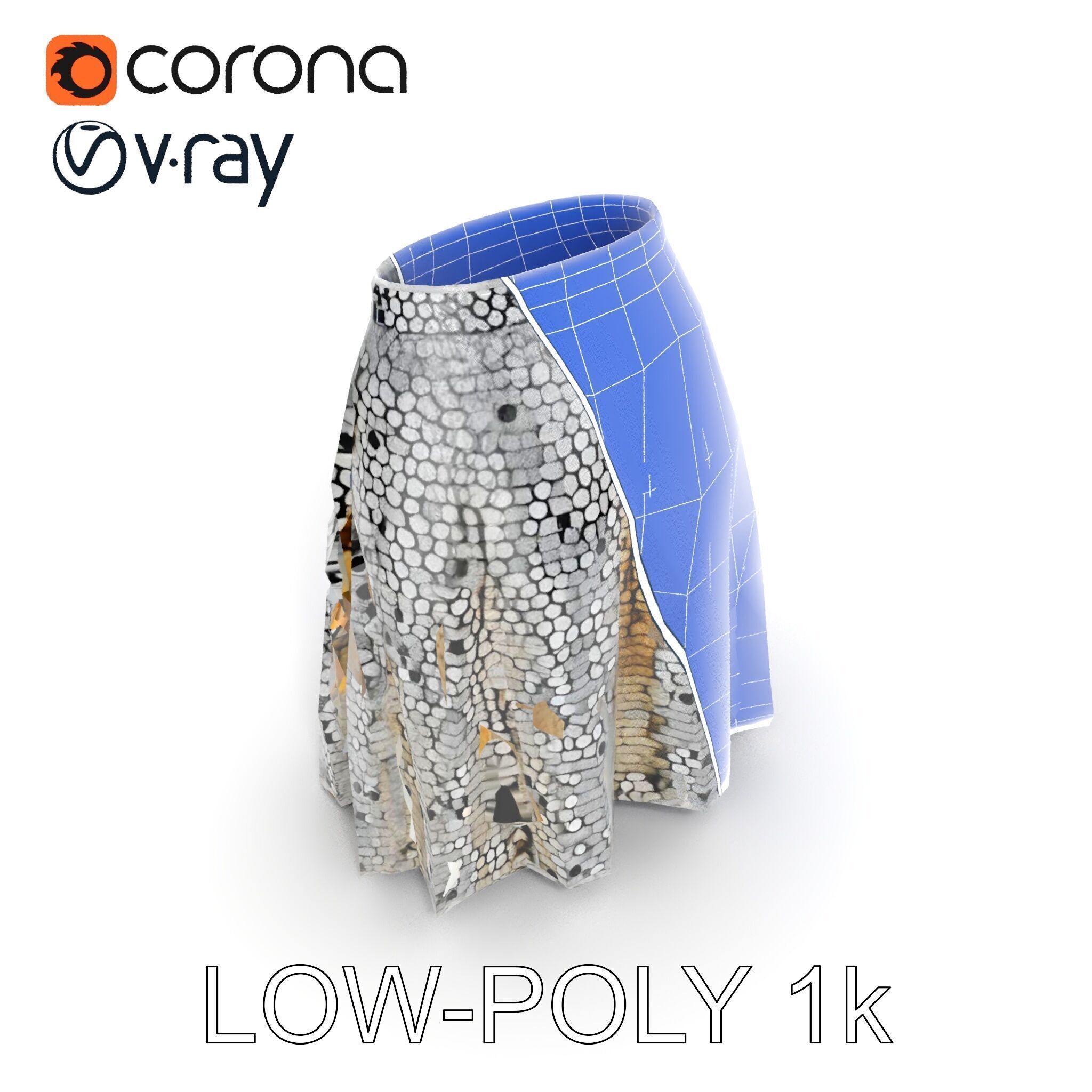 Sequin Skirt D Model Pack Low-poly 3D model_20