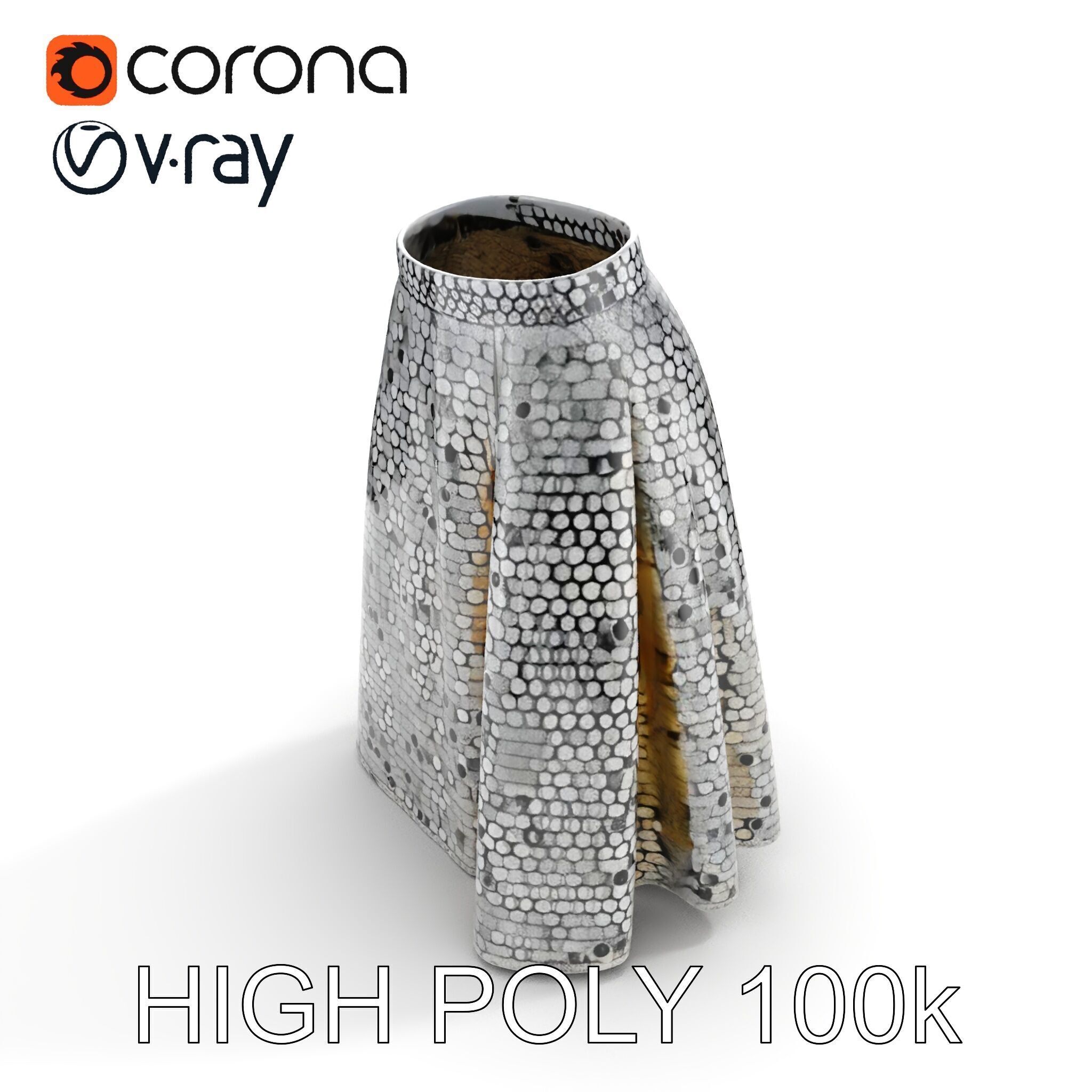 Sequin Skirt D Model Pack Low-poly 3D model_10