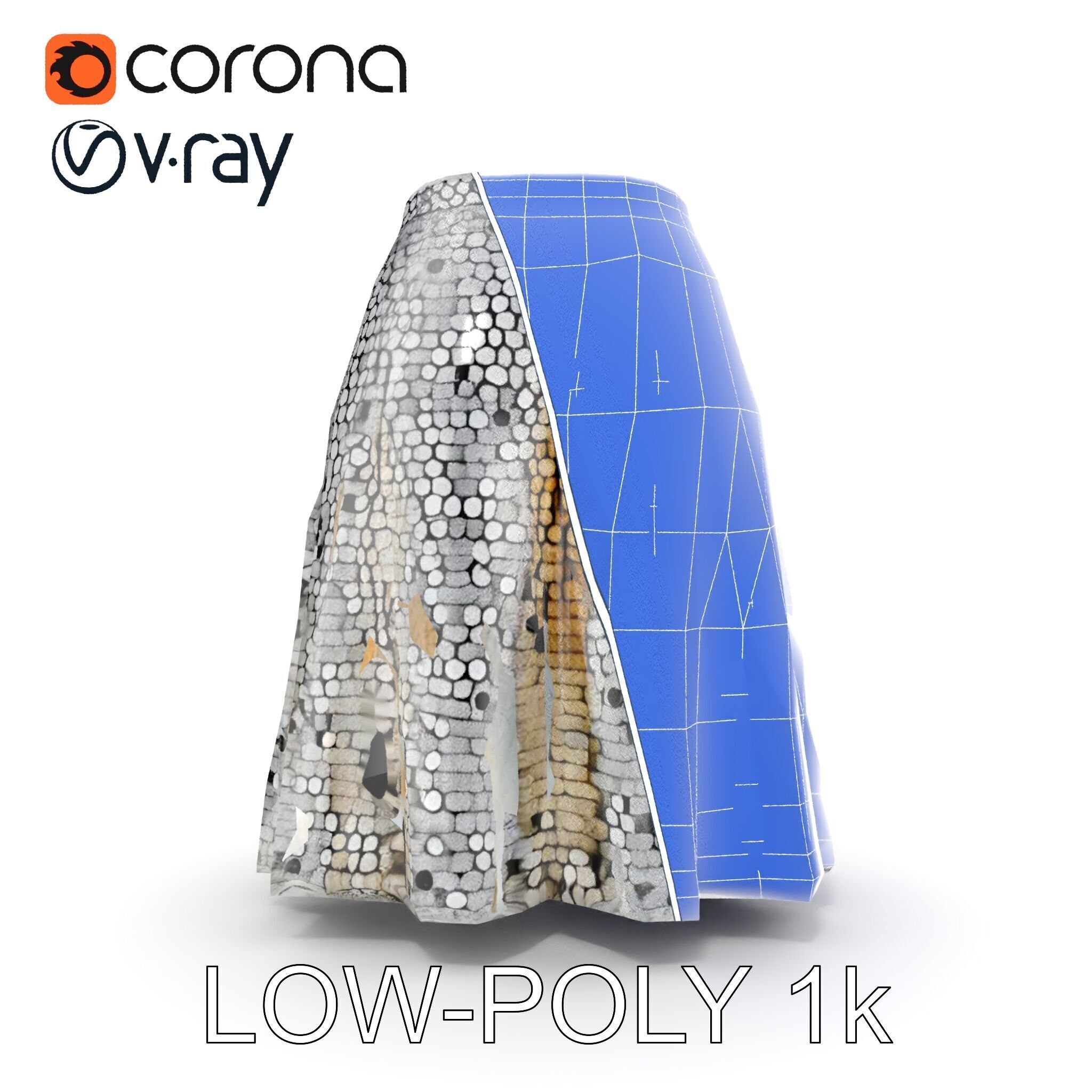 Sequin Skirt D Model Pack Low-poly 3D model_28