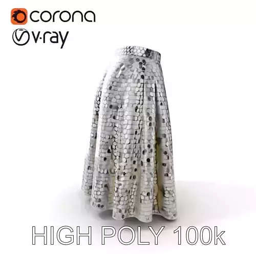 Sequin Skirt D Model Pack Low-poly 3D model